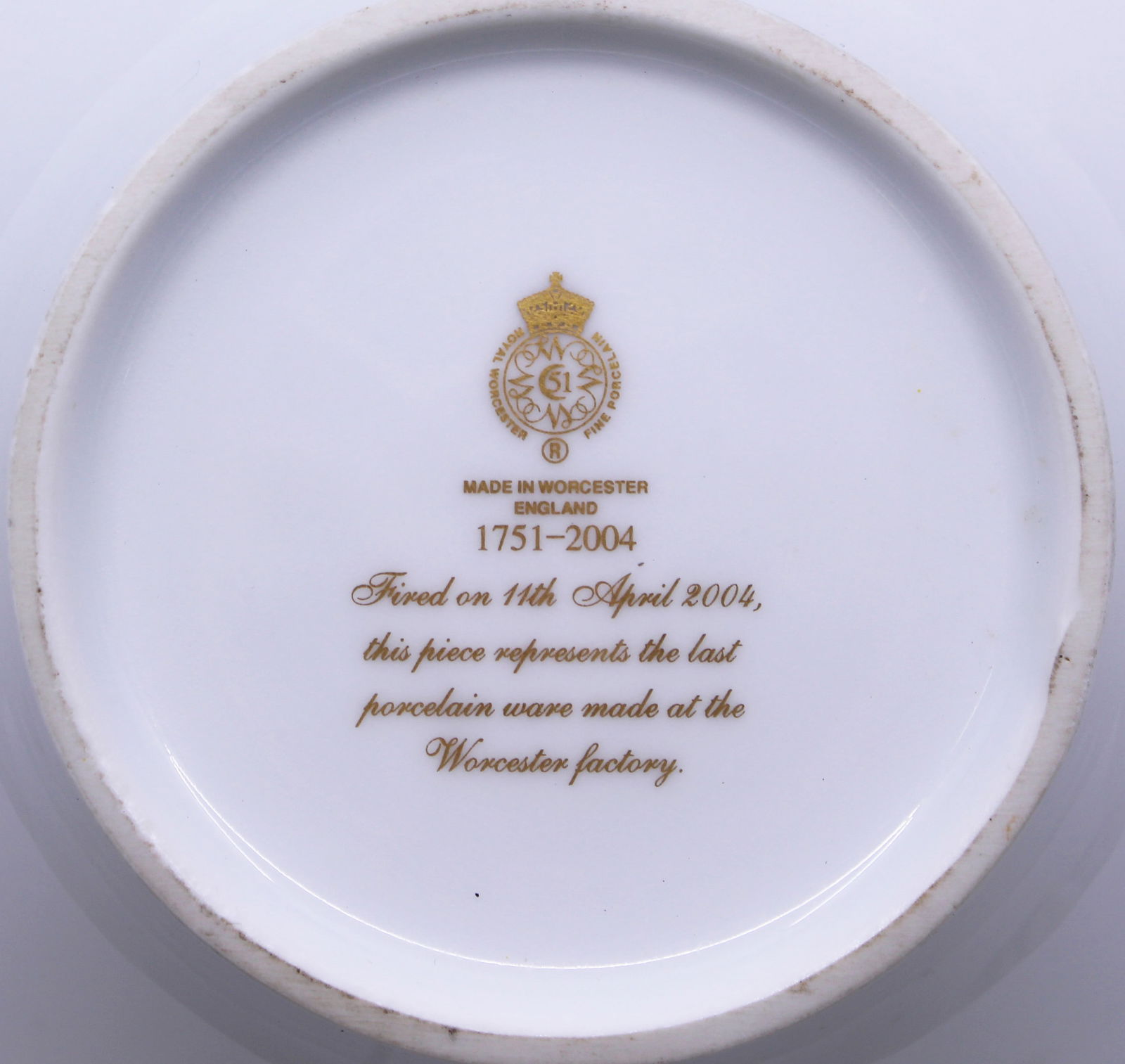 Royal Worcester Bowl Last Factory Piece - 4