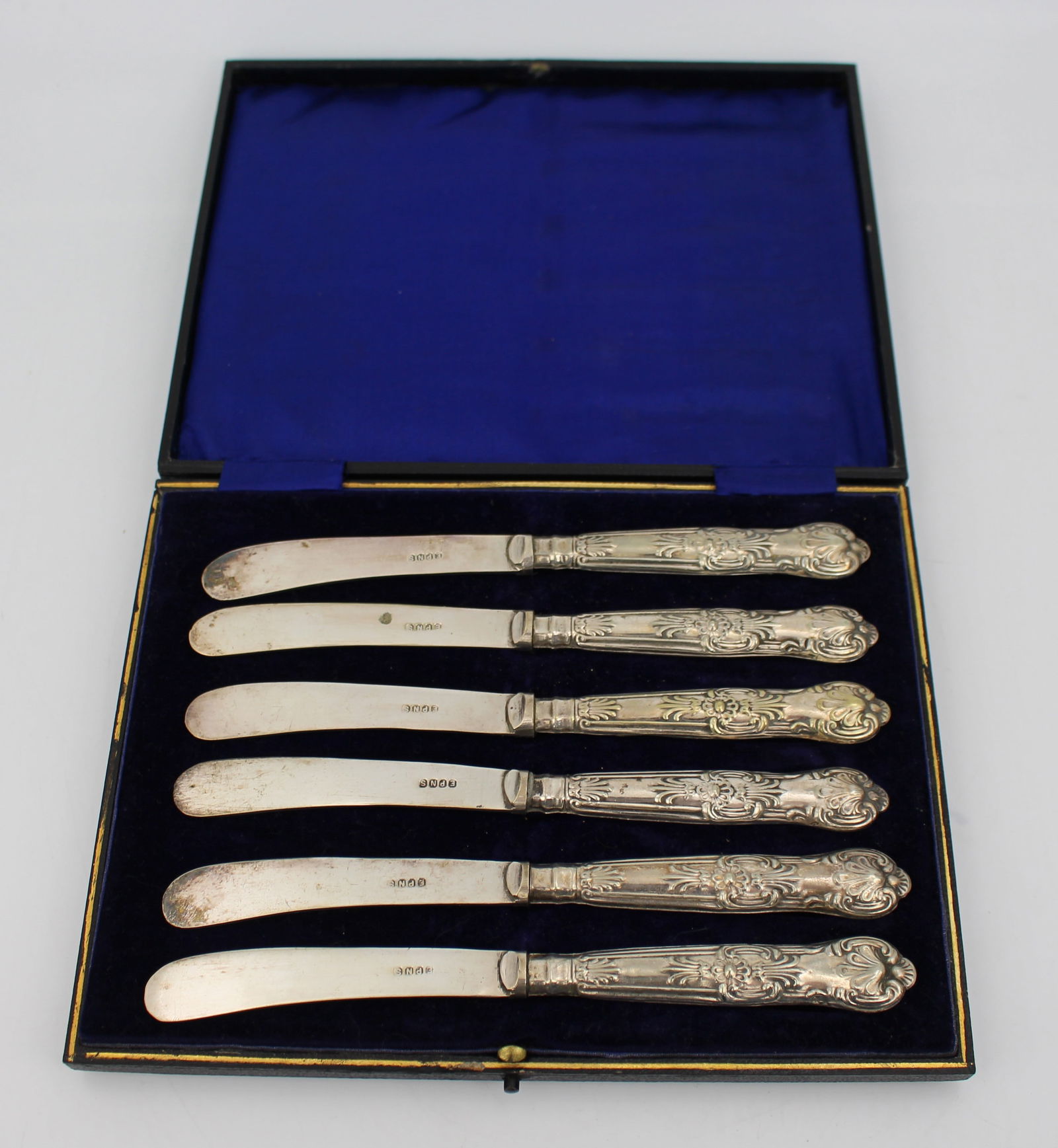 Antique Cased Set of 6 Silver Plated Tea Knives (1 of 3)