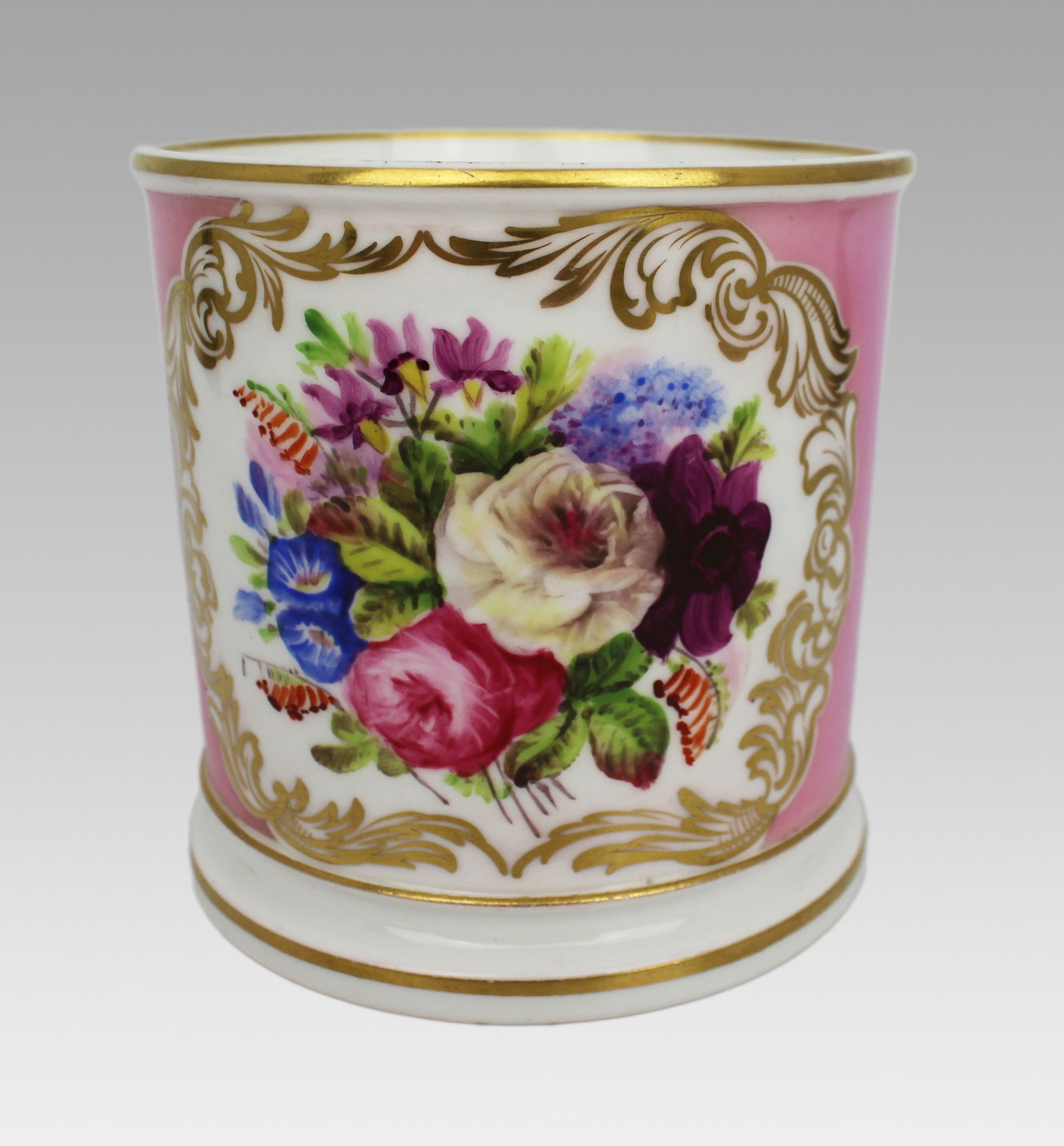 Mid-19th Century Grainger Worcester Porcelain Tankard – Rose Pompadour Ground - 10