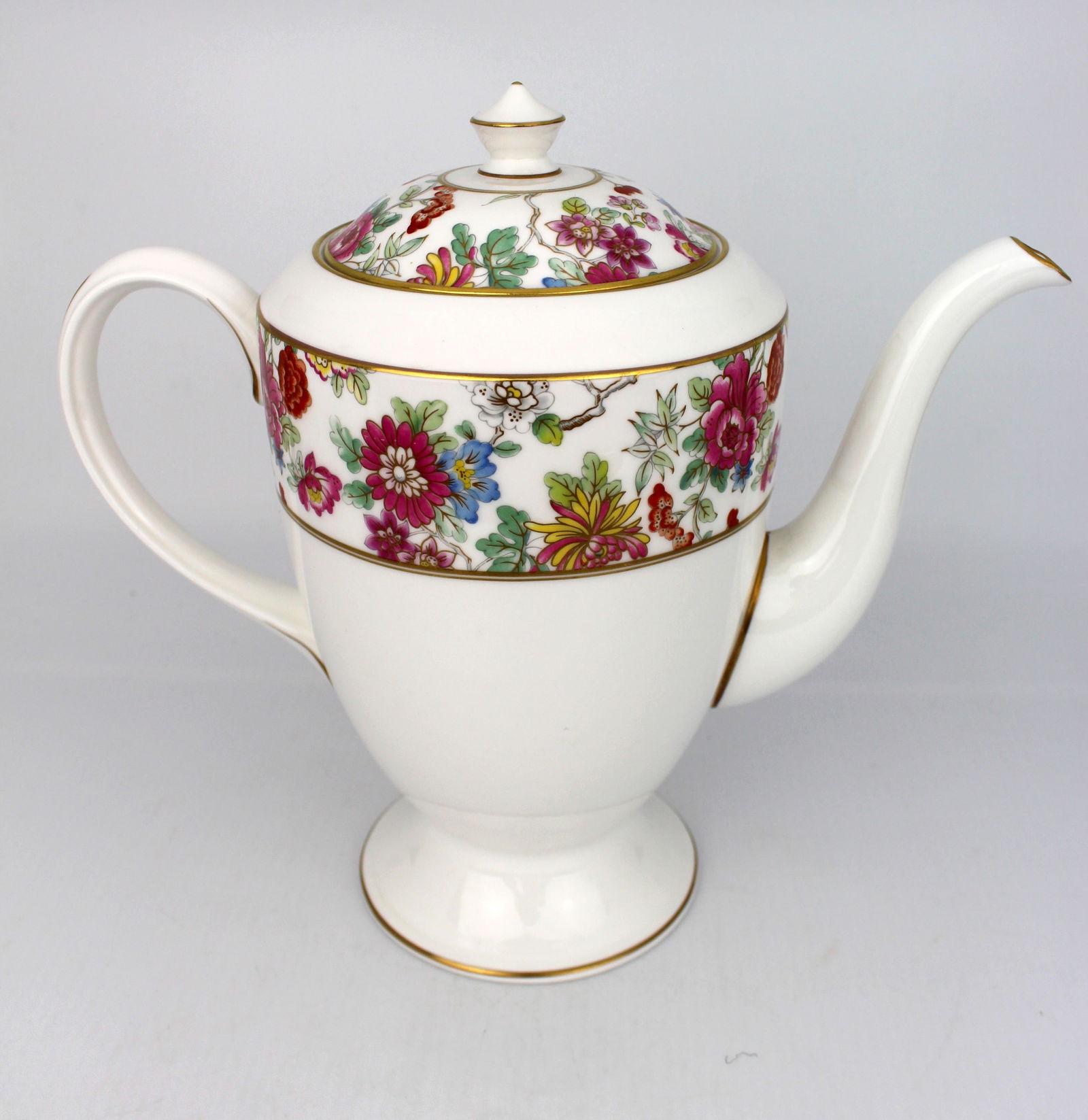 Royal Worcester Coffee Pot Chinese Garden Pattern - 2