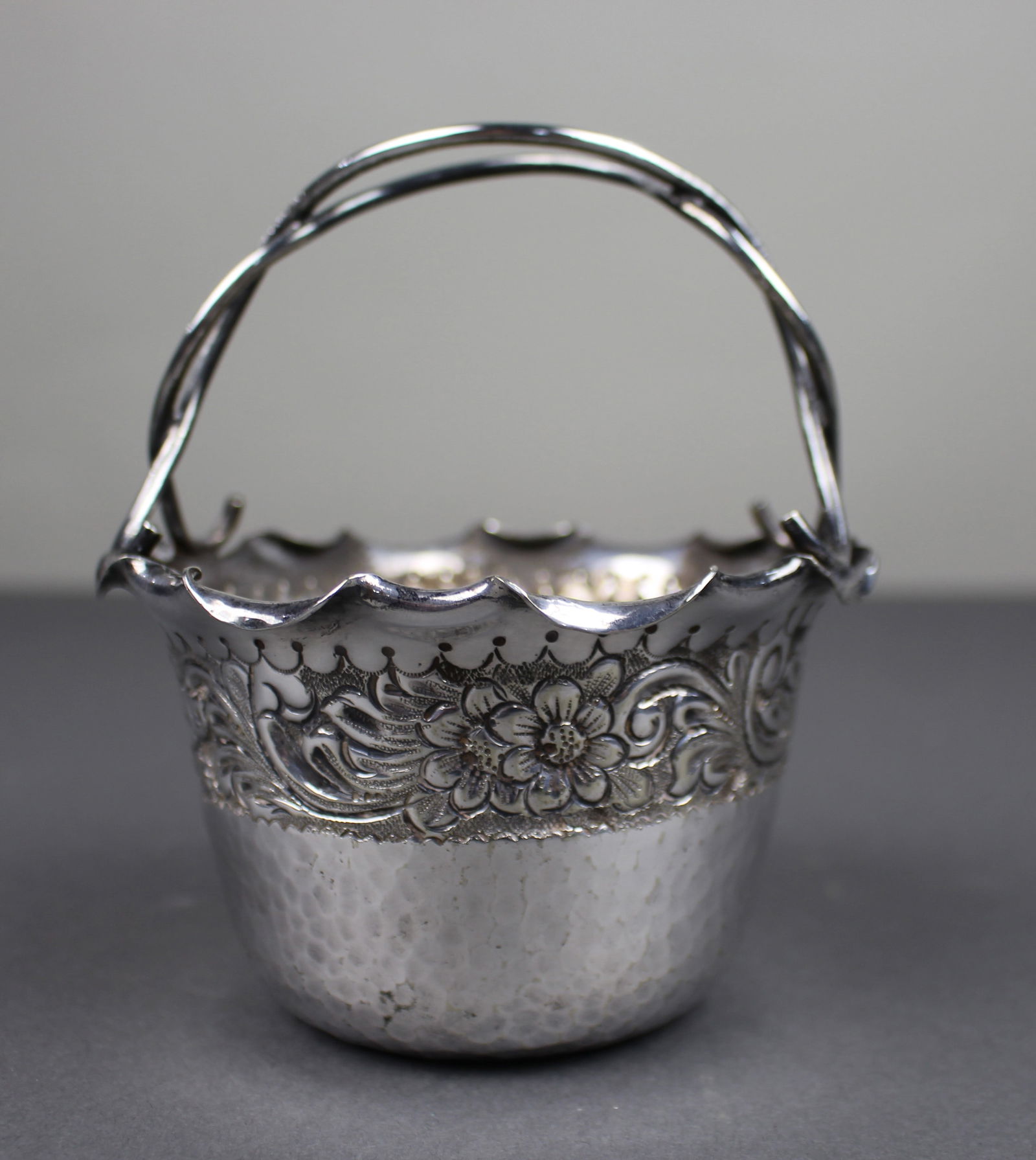 Antique Silver Plated Handled Basket - 3