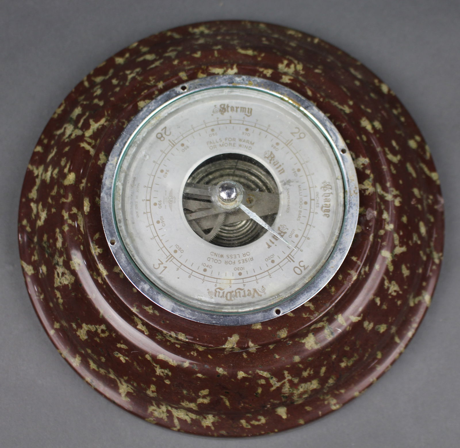 Vintage Aneroid Barometer with Marble Surround (1 of 7)