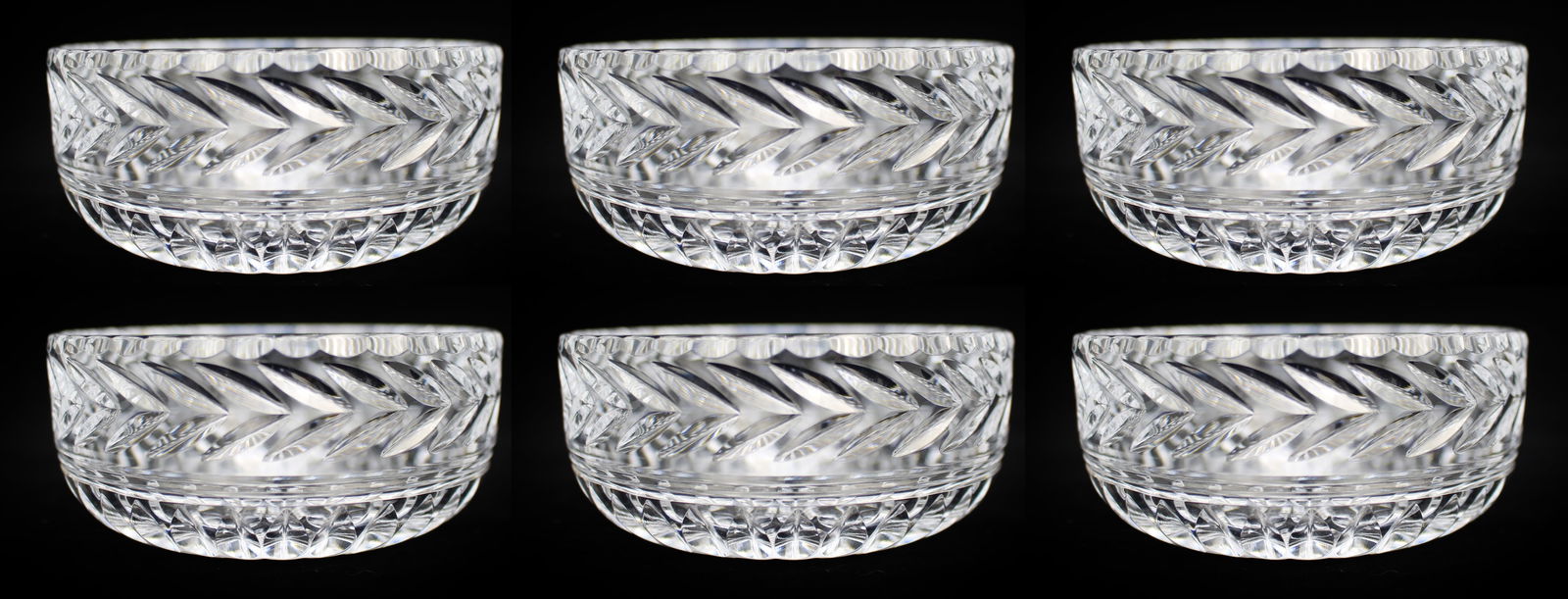 Set of Six Stuart Crystal ‘Cheltenham’ Pattern Bowls (1 of 4)