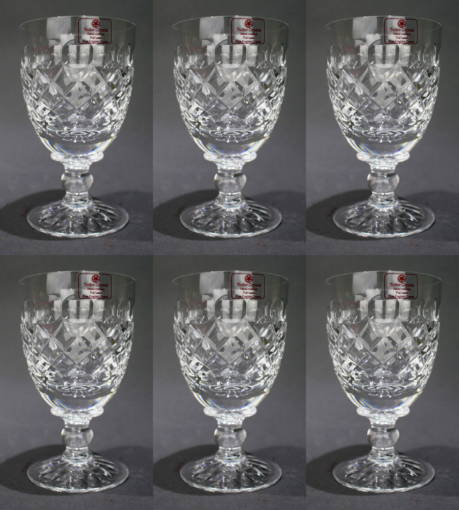 Set of 6 Tudor Crystal ""Beaufort"" Wine Glasses (1 of 2)