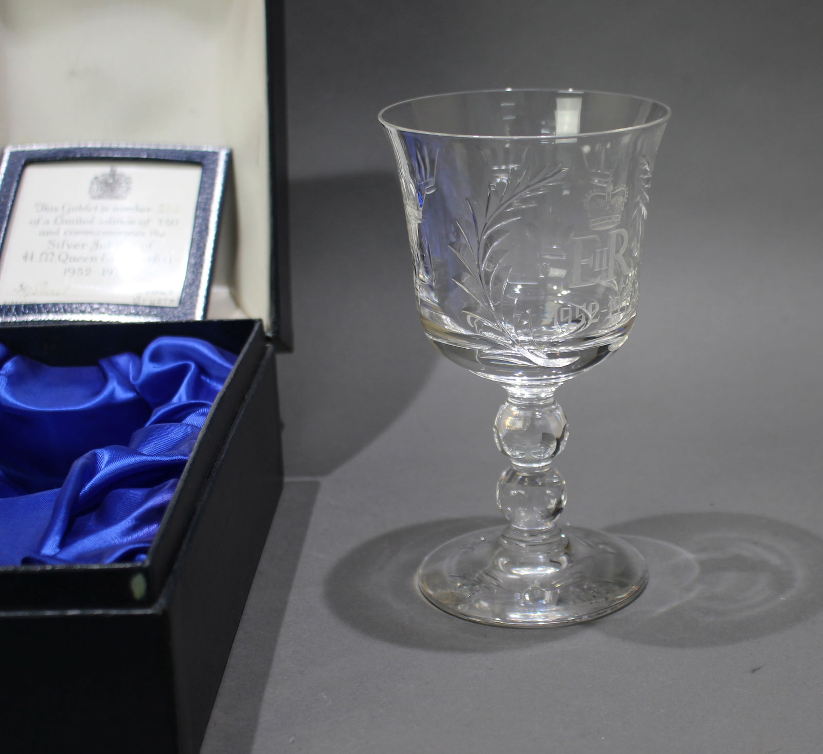 Cased Stuart Crystal Commemorative Silver Jubilee Goblet - 3