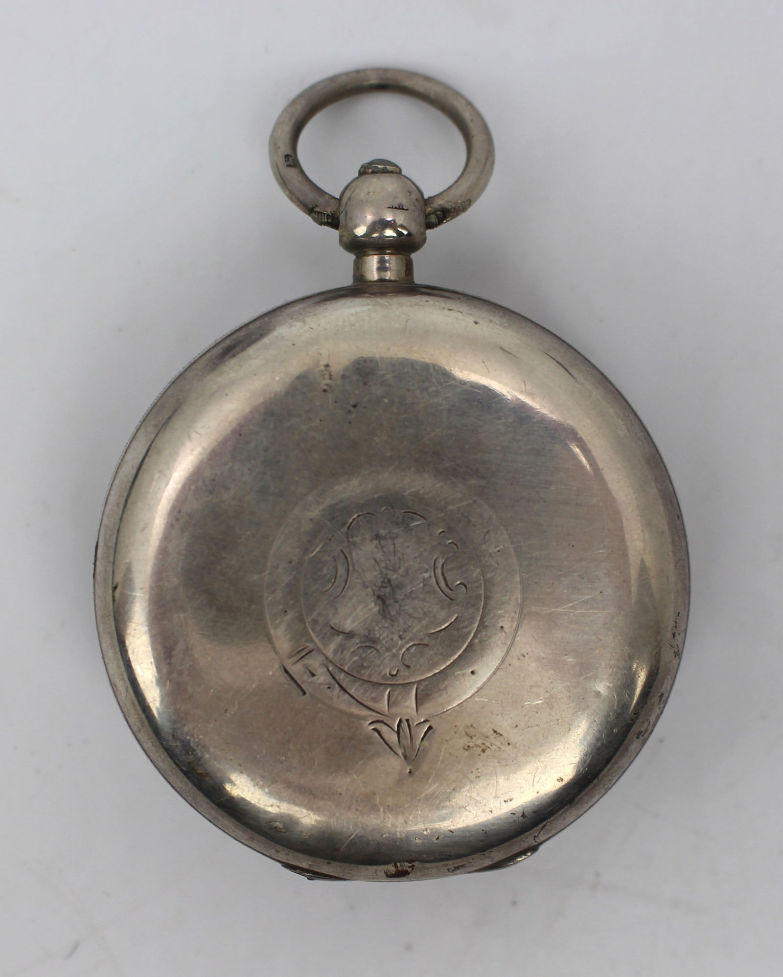 Antique Silver Key-Wound Pocket Watch - 2