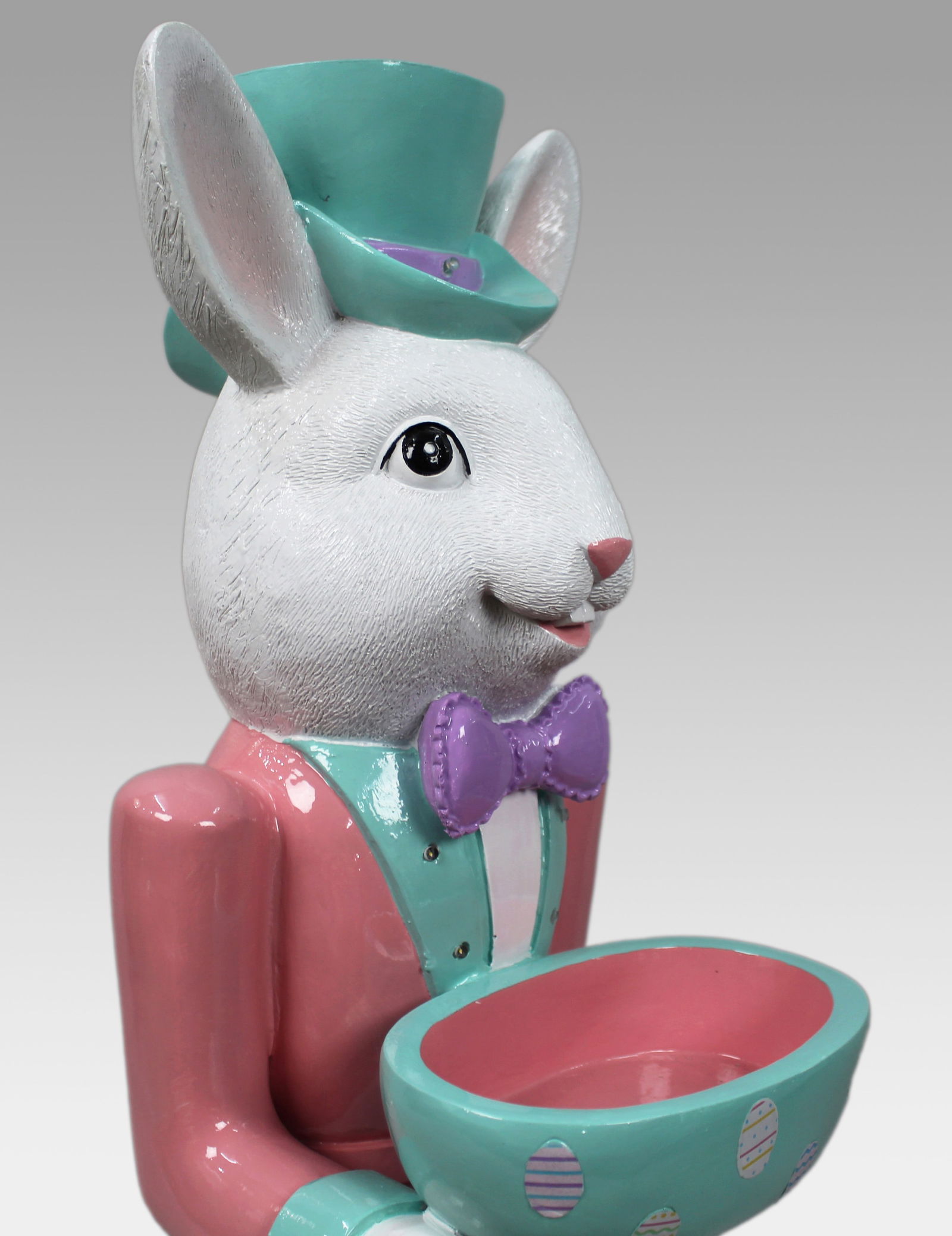 Decorative Painted Illuminated Easter Bunny Statue - 6