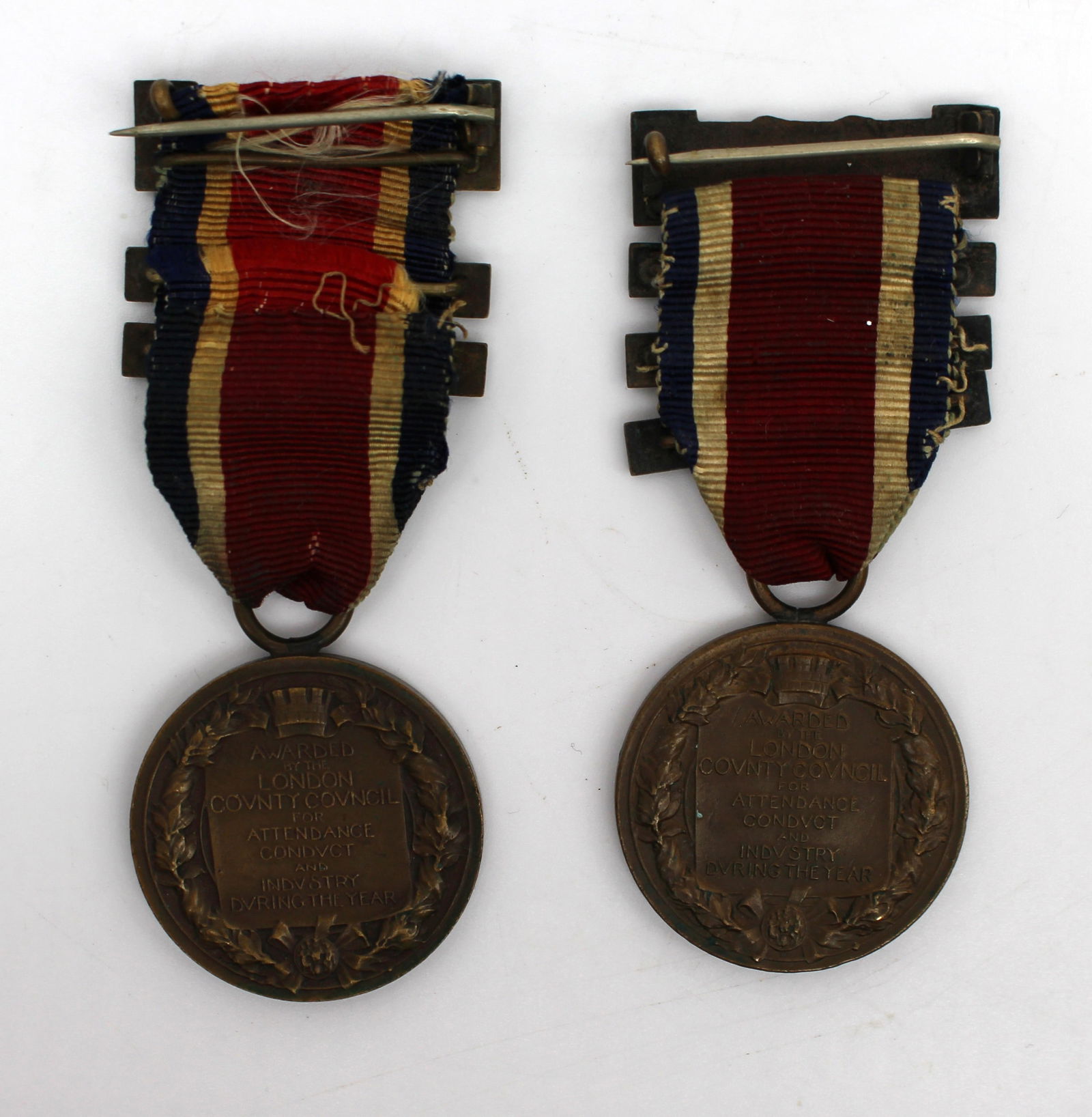 Pair of L.C.C. King’s Medals for Attendance, Conduct & Industry - 2