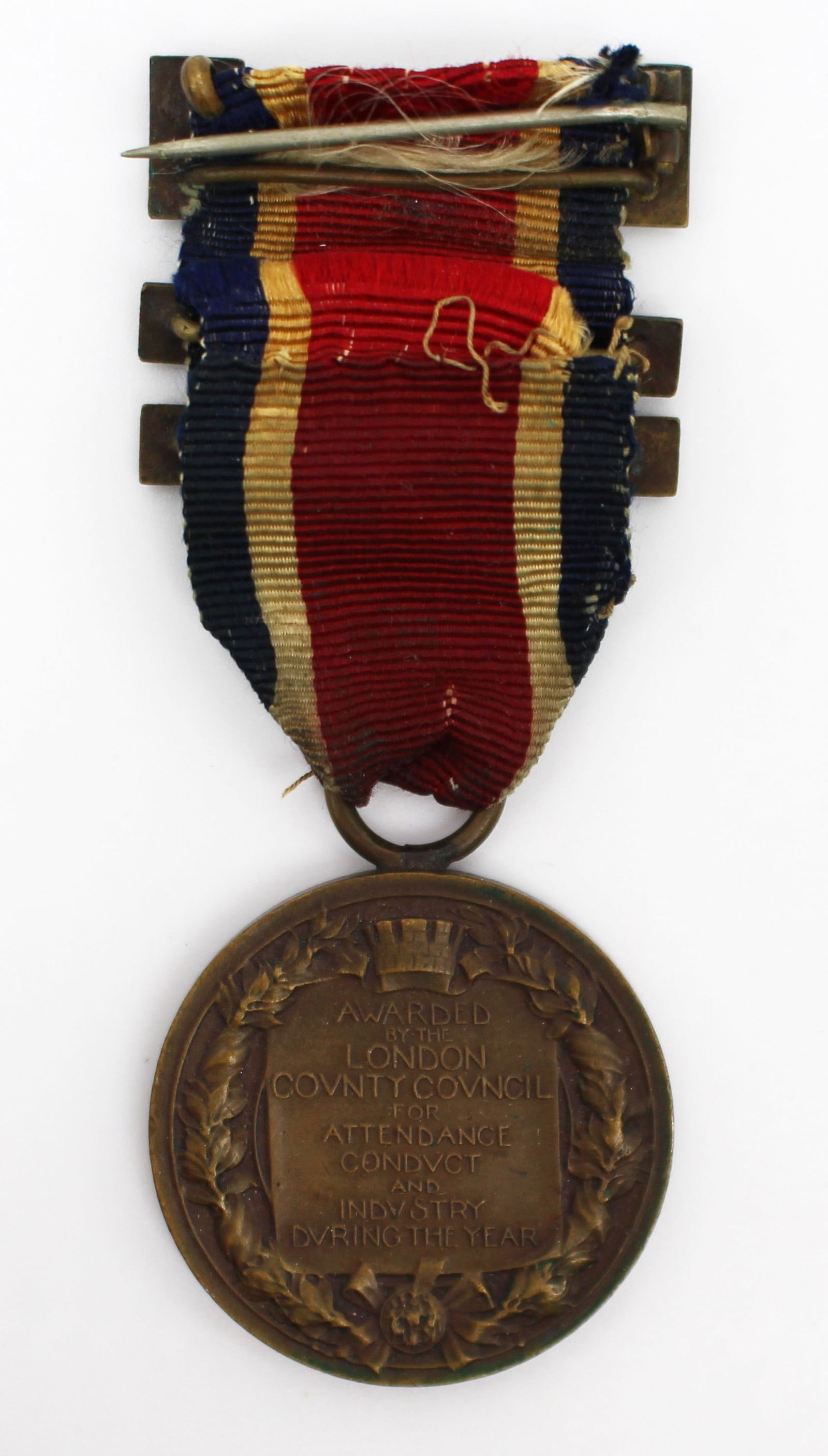 Pair of L.C.C. King’s Medals for Attendance, Conduct & Industry - 4