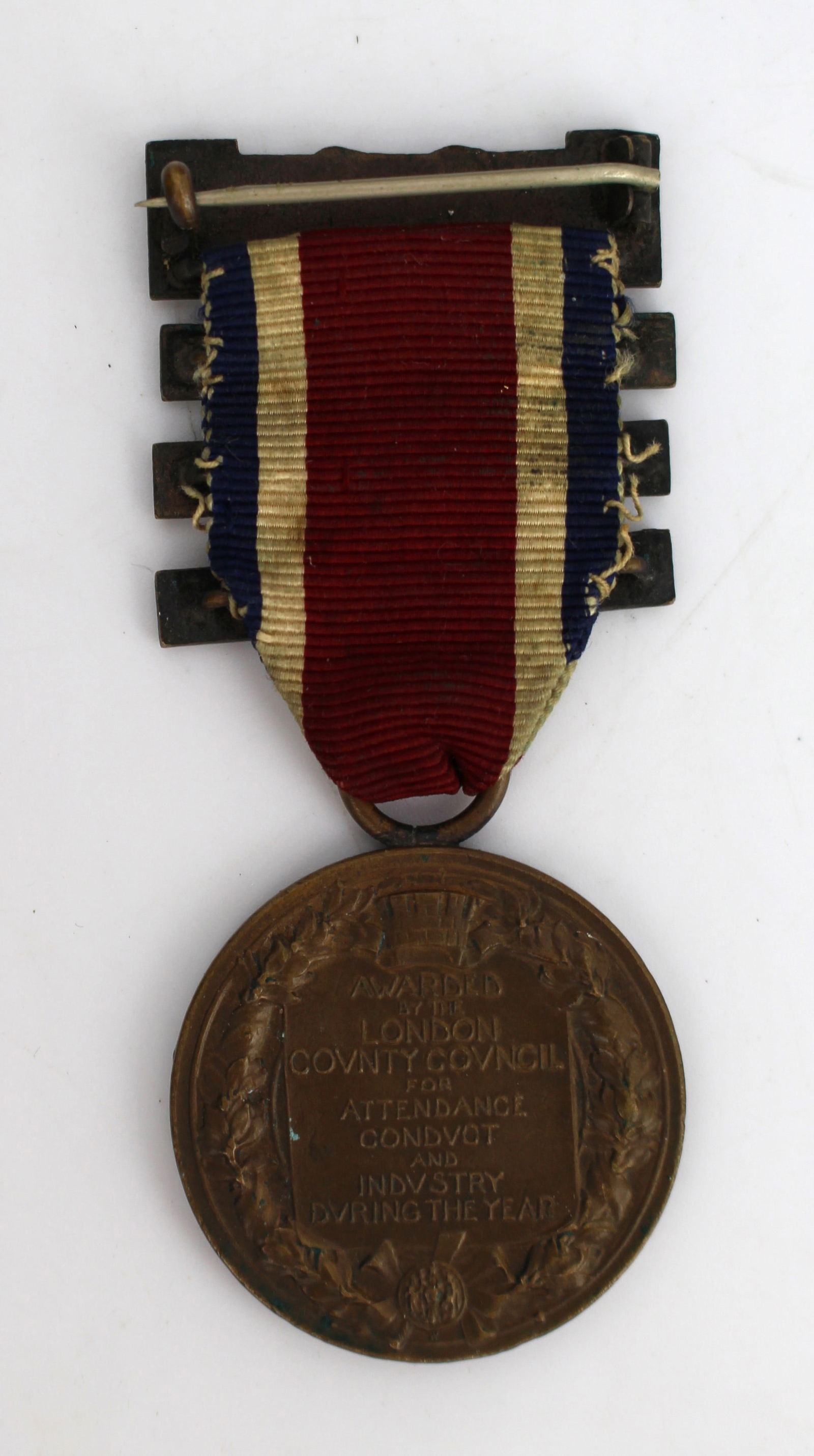 Pair of L.C.C. King’s Medals for Attendance, Conduct & Industry - 7