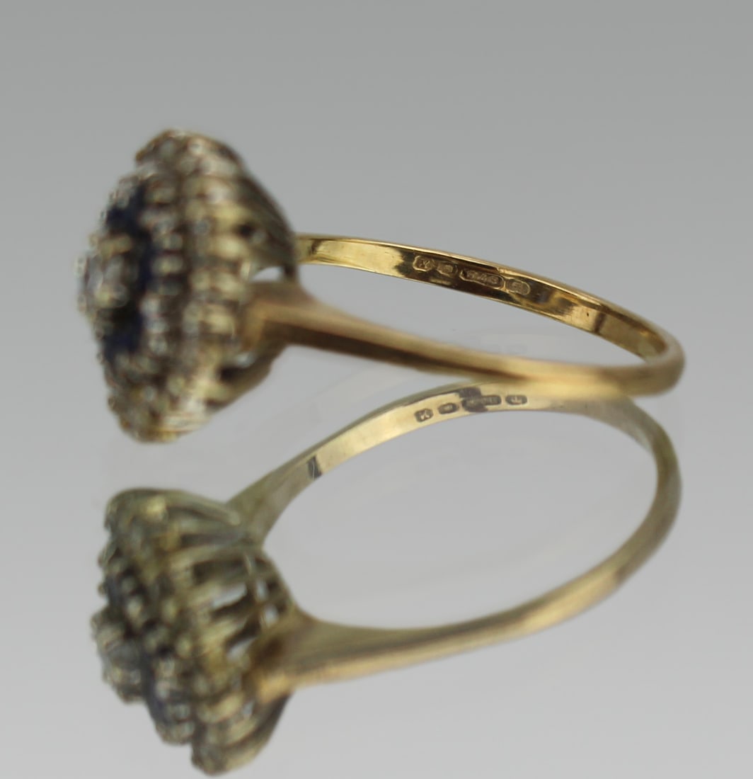 Vintage Sapphire & Diamond 9ct Gold Ring - 5