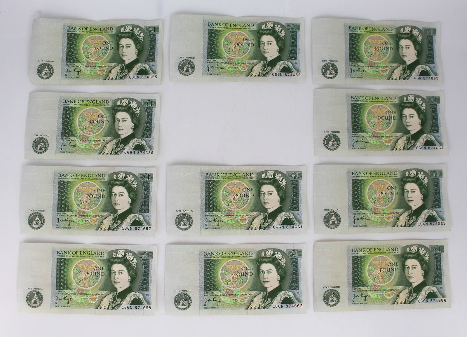 £1 Bank Notes - C Series Consecutive Run (11 Notes) (1 of 2)