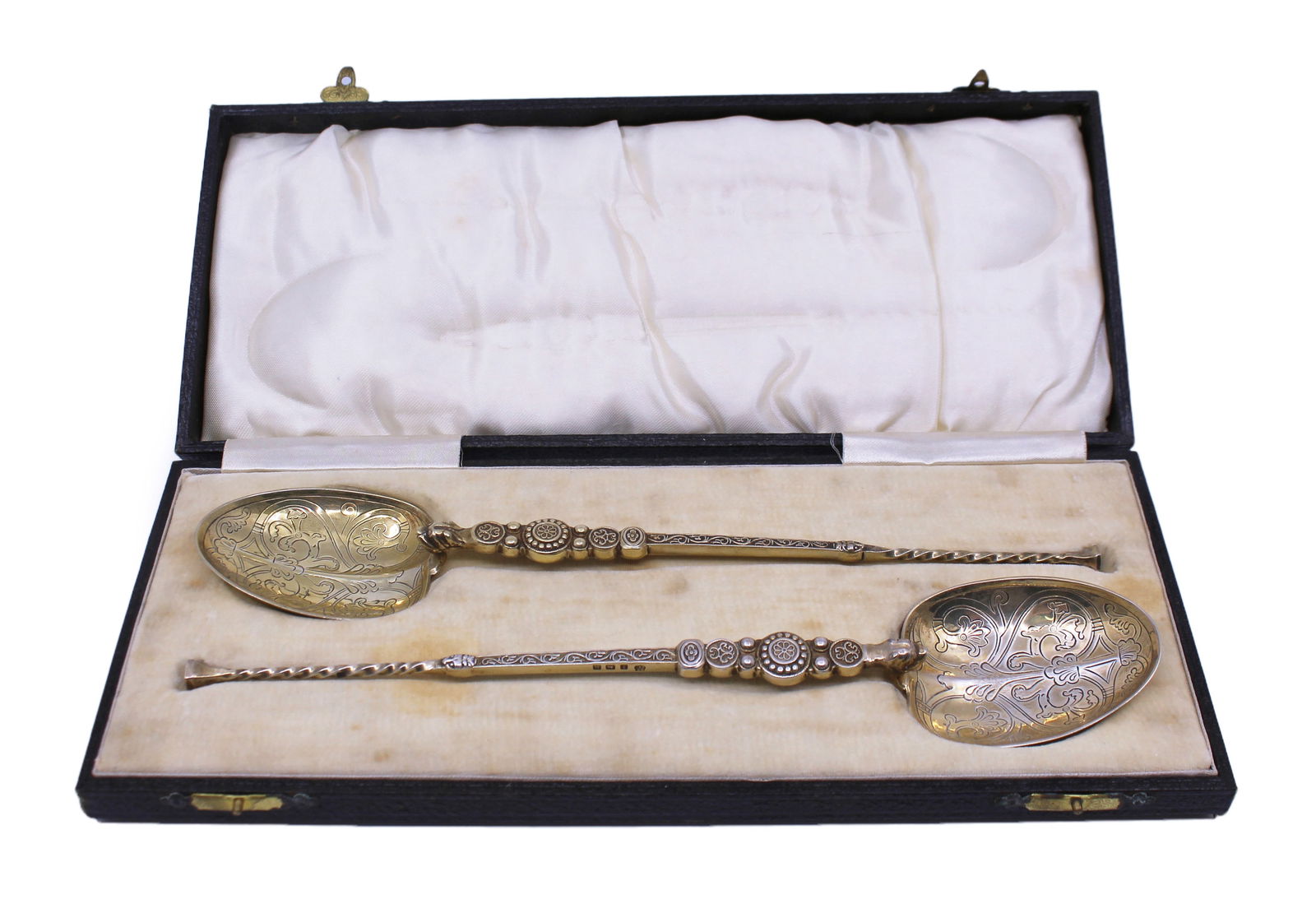 Pair of Cased Silver Gilt Anointing Spoons – Birmingham, 1936 - 5