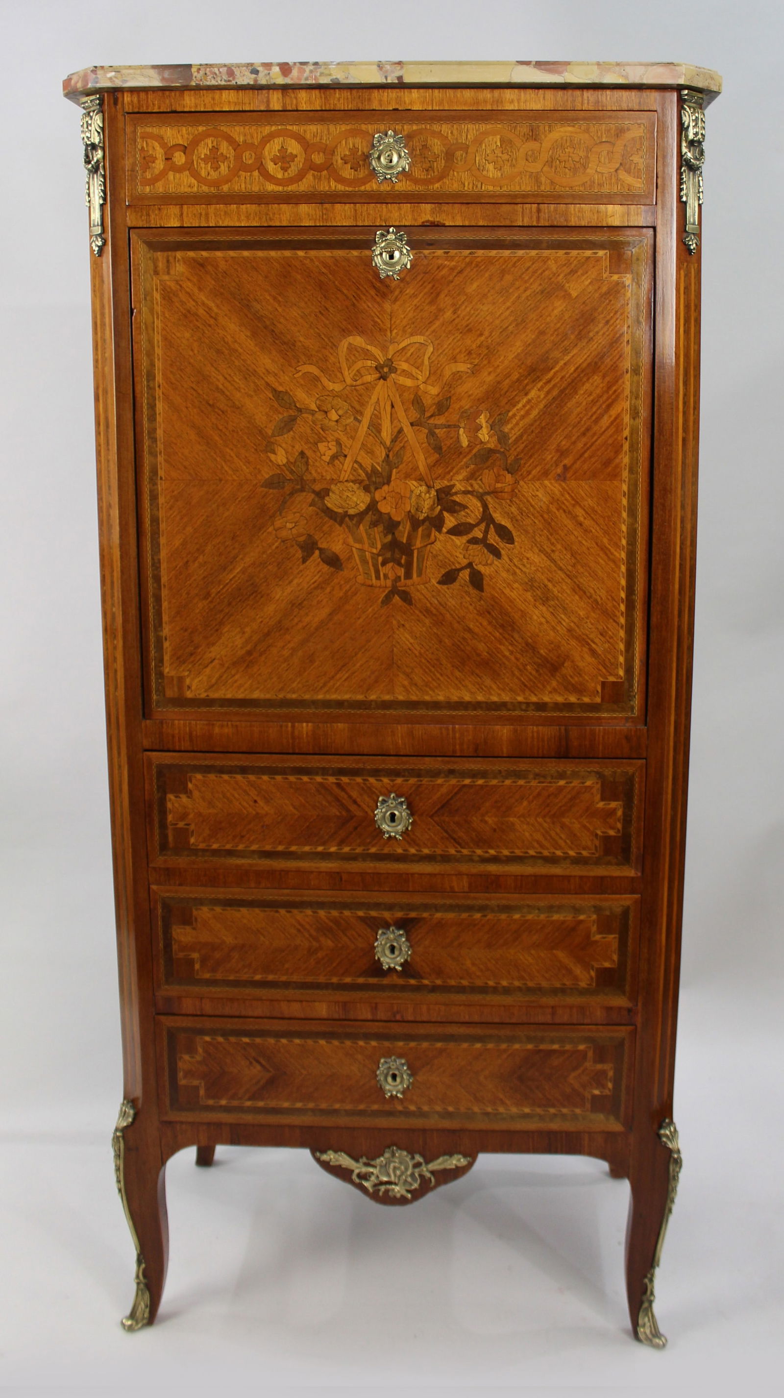 Fine Antique French Marquetry Escritoire c.1880 - 2