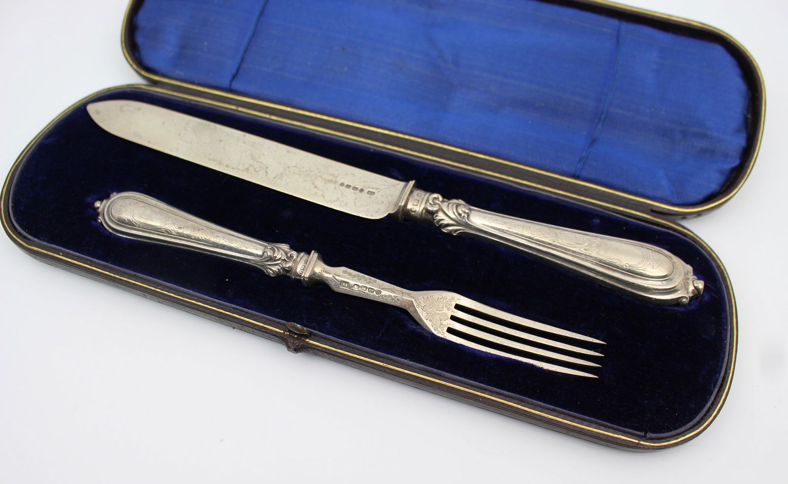 Victorian Silver Fish Knife and Fork Set, Joseph Gloster, Birmingham - 5