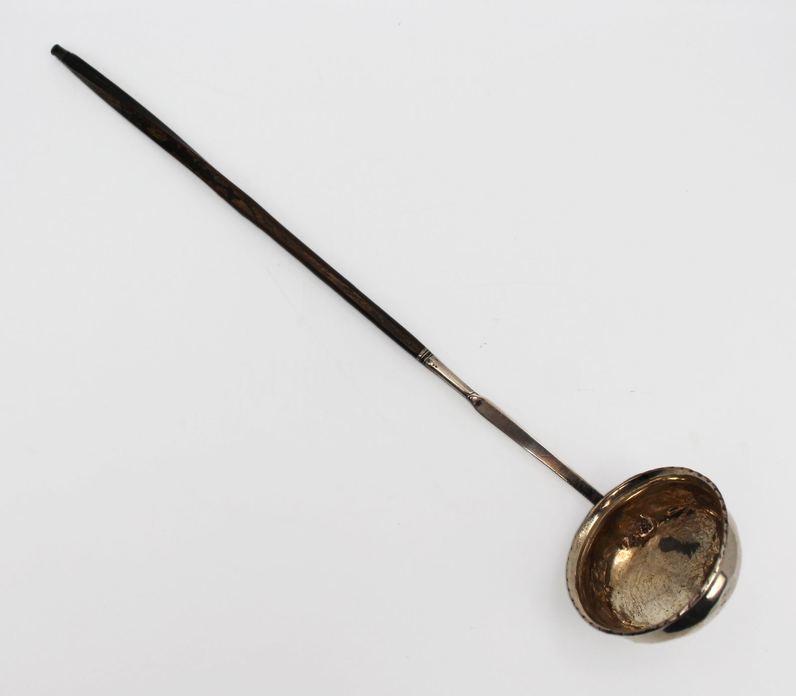Antique Solid Silver & Macassar Ebony Punch / Toddy Ladle – Early 19th Century: Title: Antique Solid Silver & Macassar Ebony Punch / Toddy Ladle – Early 19th Century Description: Antique Solid Silver & Macassar Ebony Punch / Toddy Ladle – Early 19th