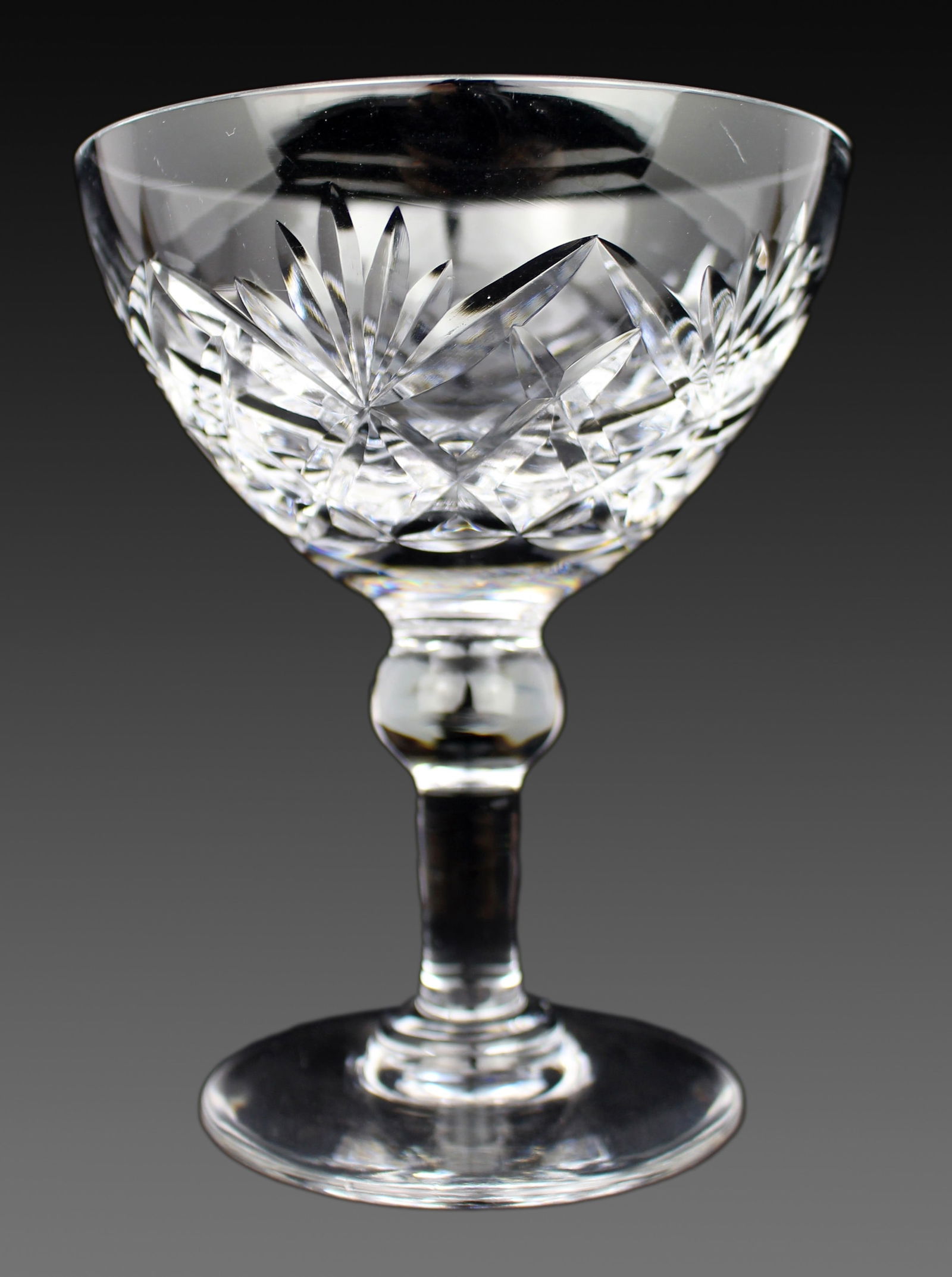 Set of 6 Vintage Mid Century English Cut Crystal Champagne Saucers - 2