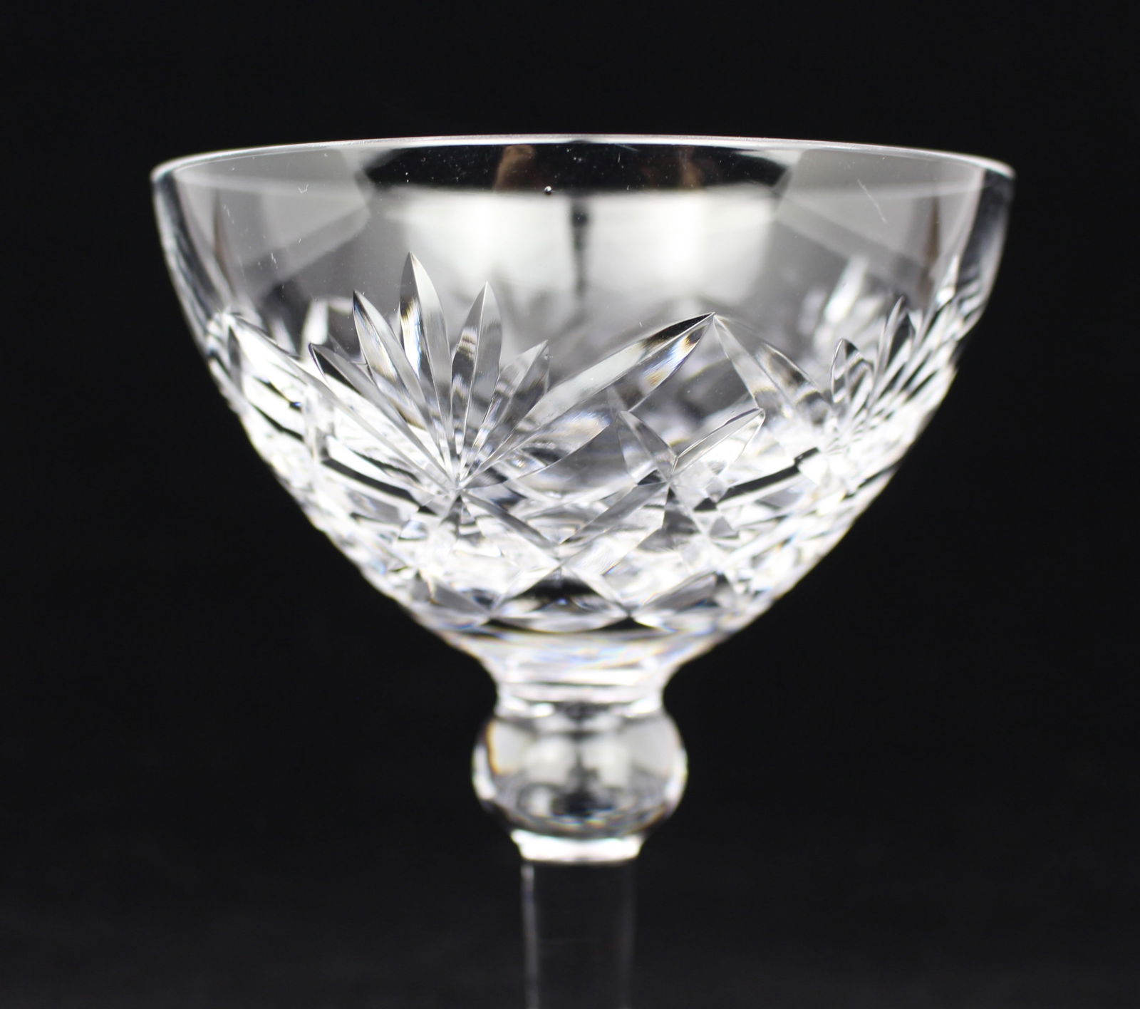 Set of 6 Vintage Mid Century English Cut Crystal Champagne Saucers - 3