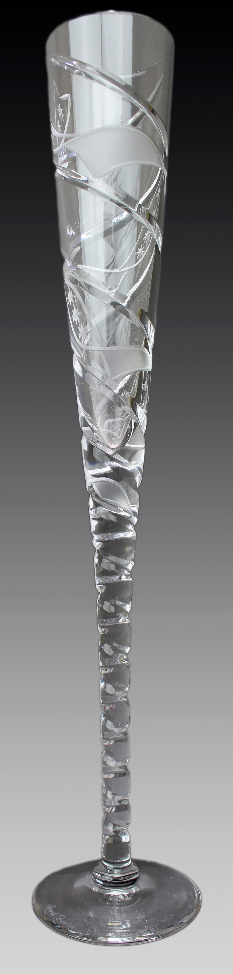 Set of 6 Fine Very Large Crystal Toasting Flutes - 2