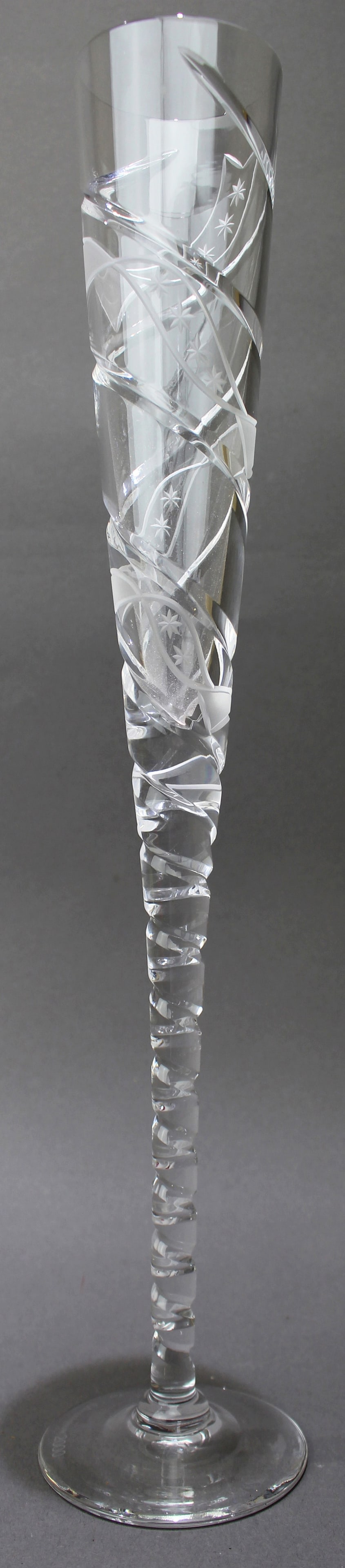 Set of 6 Fine Very Large Crystal Toasting Flutes - 4