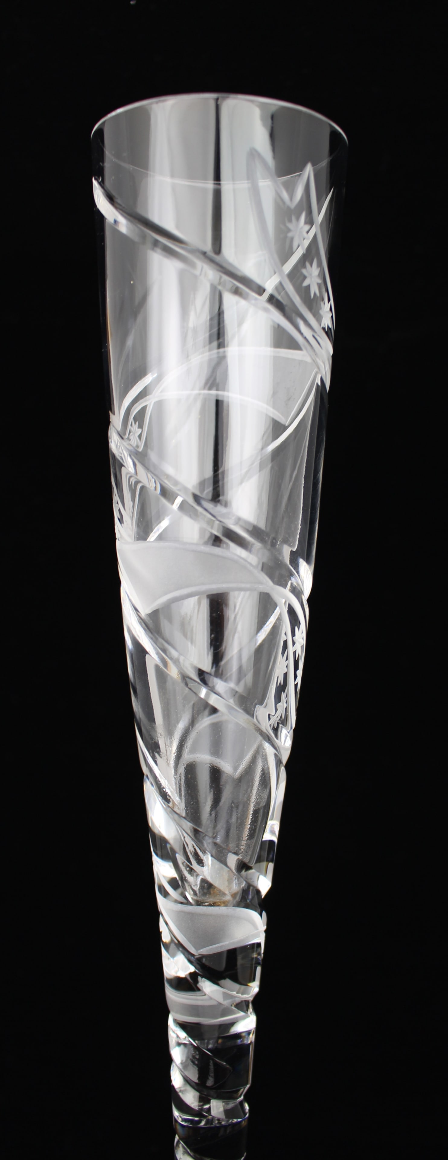 Set of 6 Fine Very Large Crystal Toasting Flutes - 6