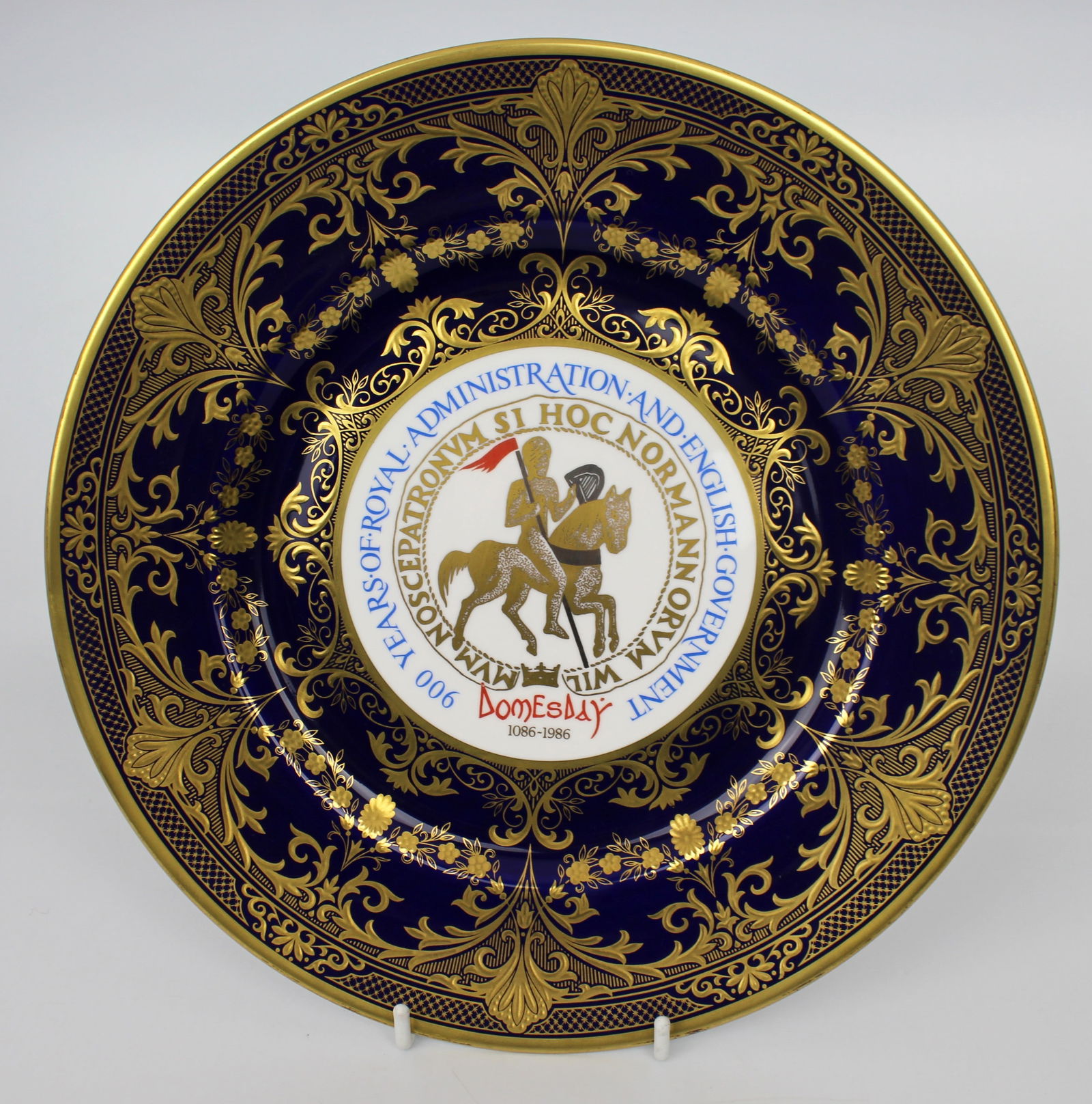Caverswall Limited Edition ""Domesday"" Plate Cobalt Blue & Gilded: Title: Caverswall Limited Edition "Domesday" Plate Cobalt Blue & Gilded Description: Caverswall Limited Edition "Domesday" Plate Cobalt Blue & Gilded Caverswall Domesday plate. 