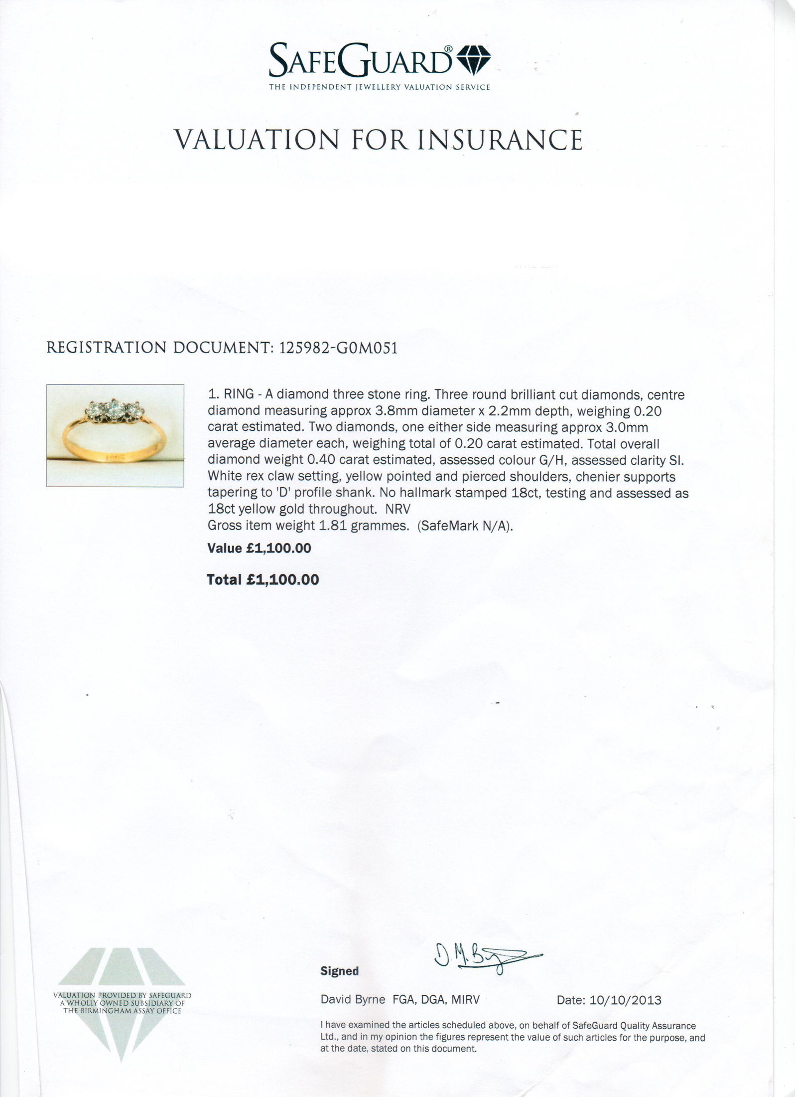 Antique Diamond Three-Stone Ring – 18ct Yellow Gold & Platinum c.1930 - 5