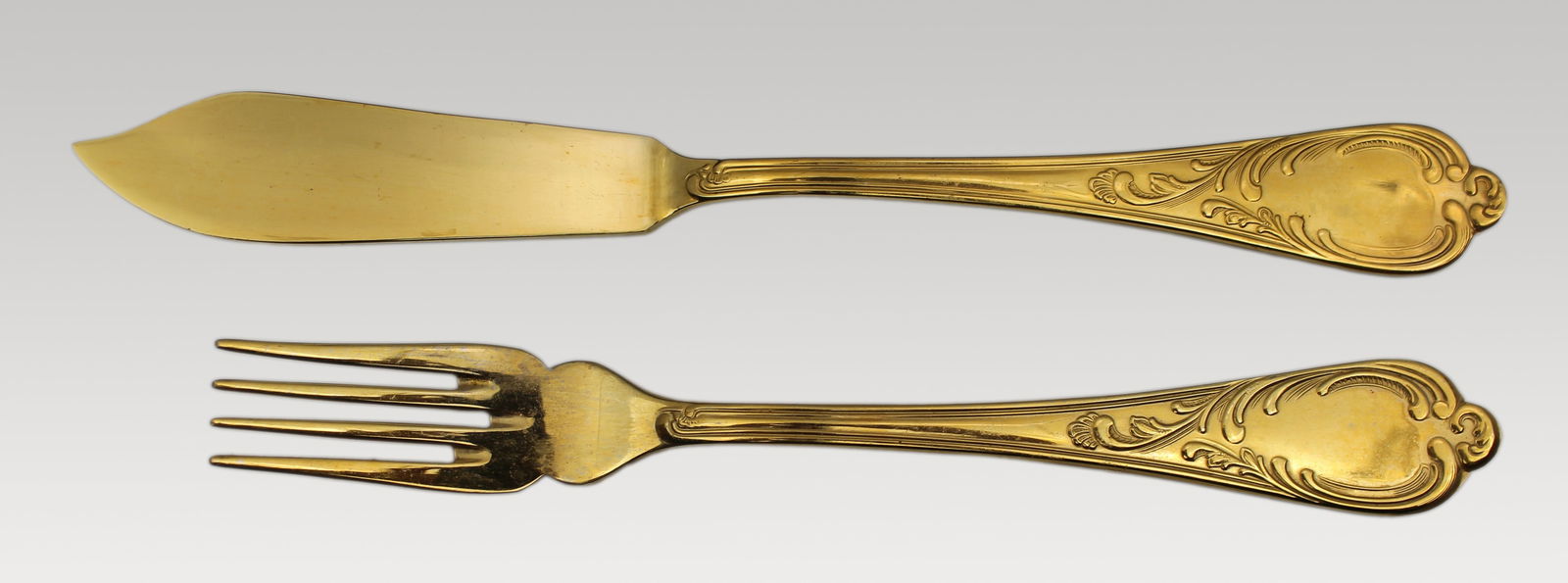 Vintage German Solingen Gold-Plated 12 Place Fish Flatware Canteen - 3