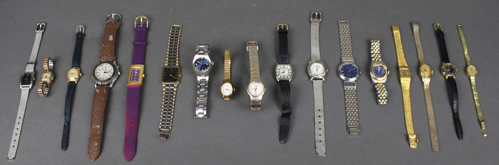 Collection of Vintage & Designer Wristwatches: Title: Collection of Vintage & Designer Wristwatches Description: Collection of Vintage & Designer Wristwatches. Pre-owned. All pictured; 17 in total. Including Accurist, Georgio