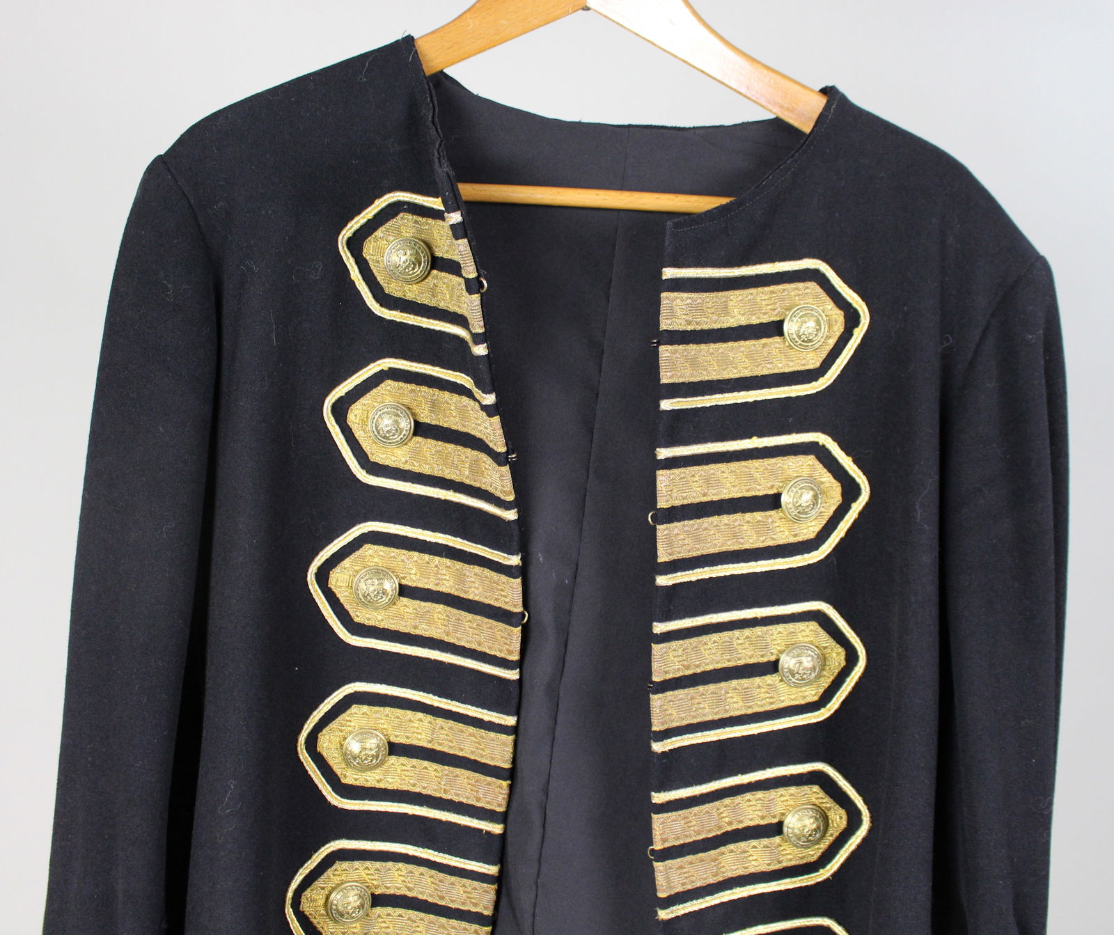 Decorative Vintage Ceremonial Wool Coat with Gold Braid Trim, 20th Century - 2