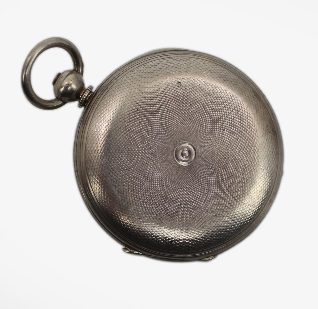 Antique Silver Pocket Watch – Key-Wind Open Face Case - 4