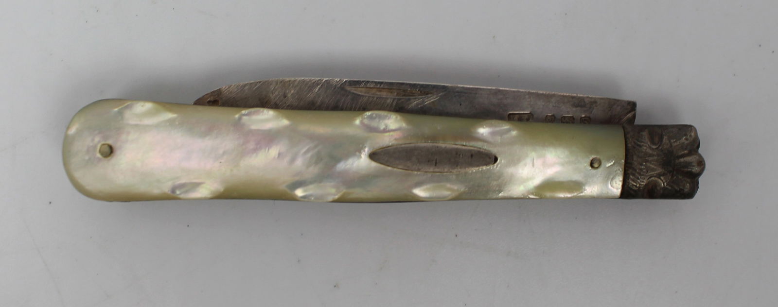 Early 20th c. Mother of Pearl Silver Handled Fruit Knife - 2