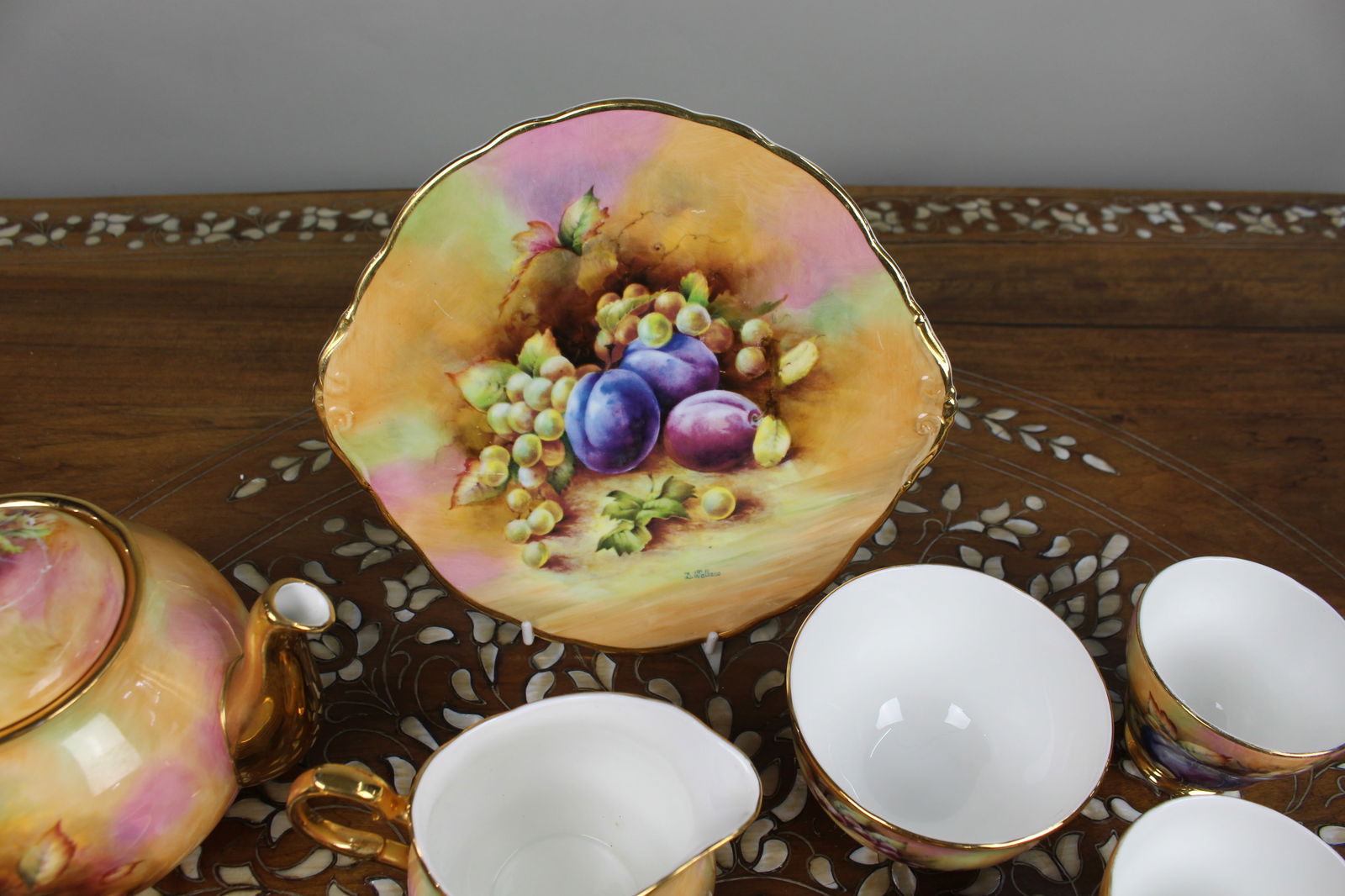 Claytonsdale Hand-Decorated Tea Service with Fruit Decoration - 2