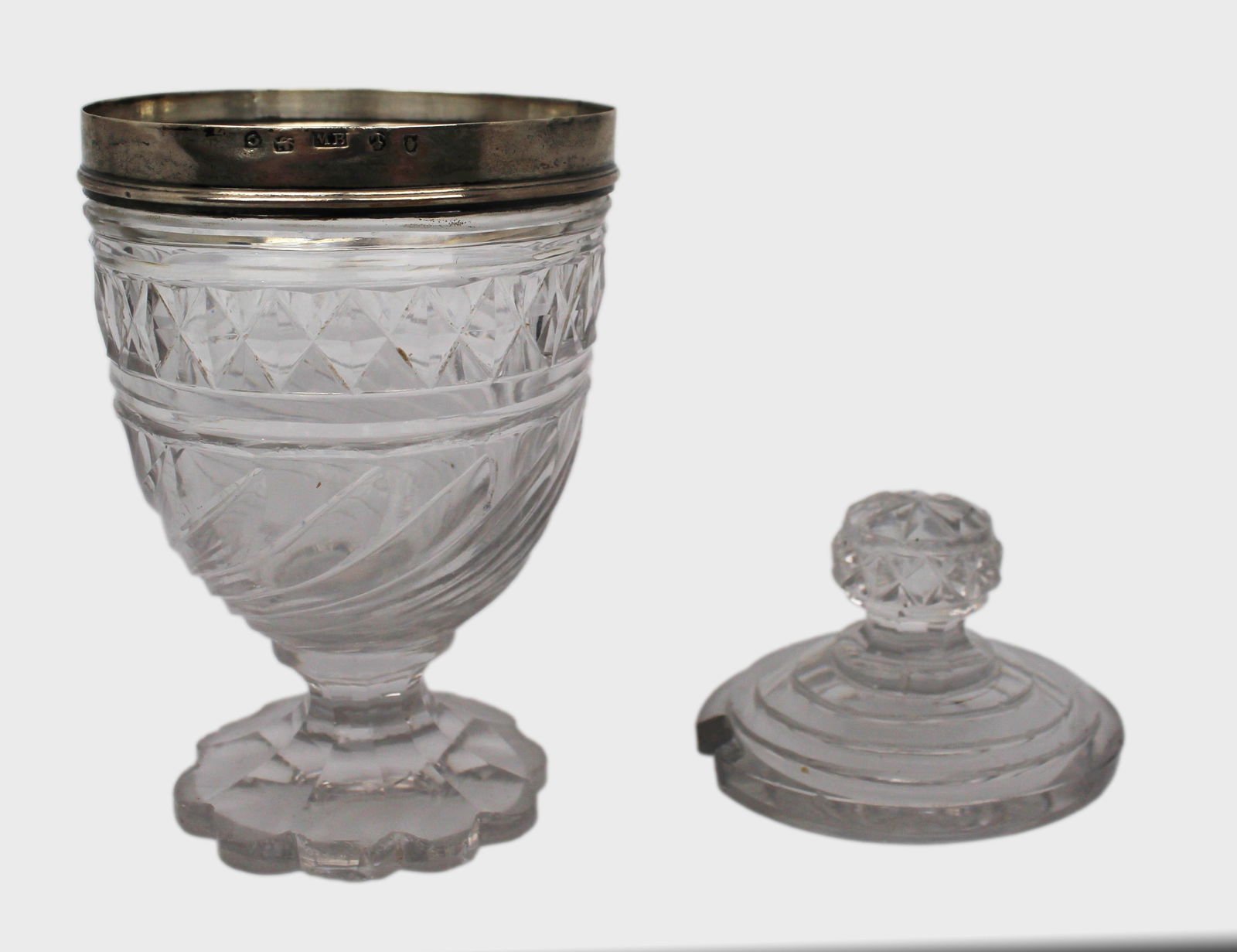 Antique Crystal & Silver Small Decorative Vase - 4