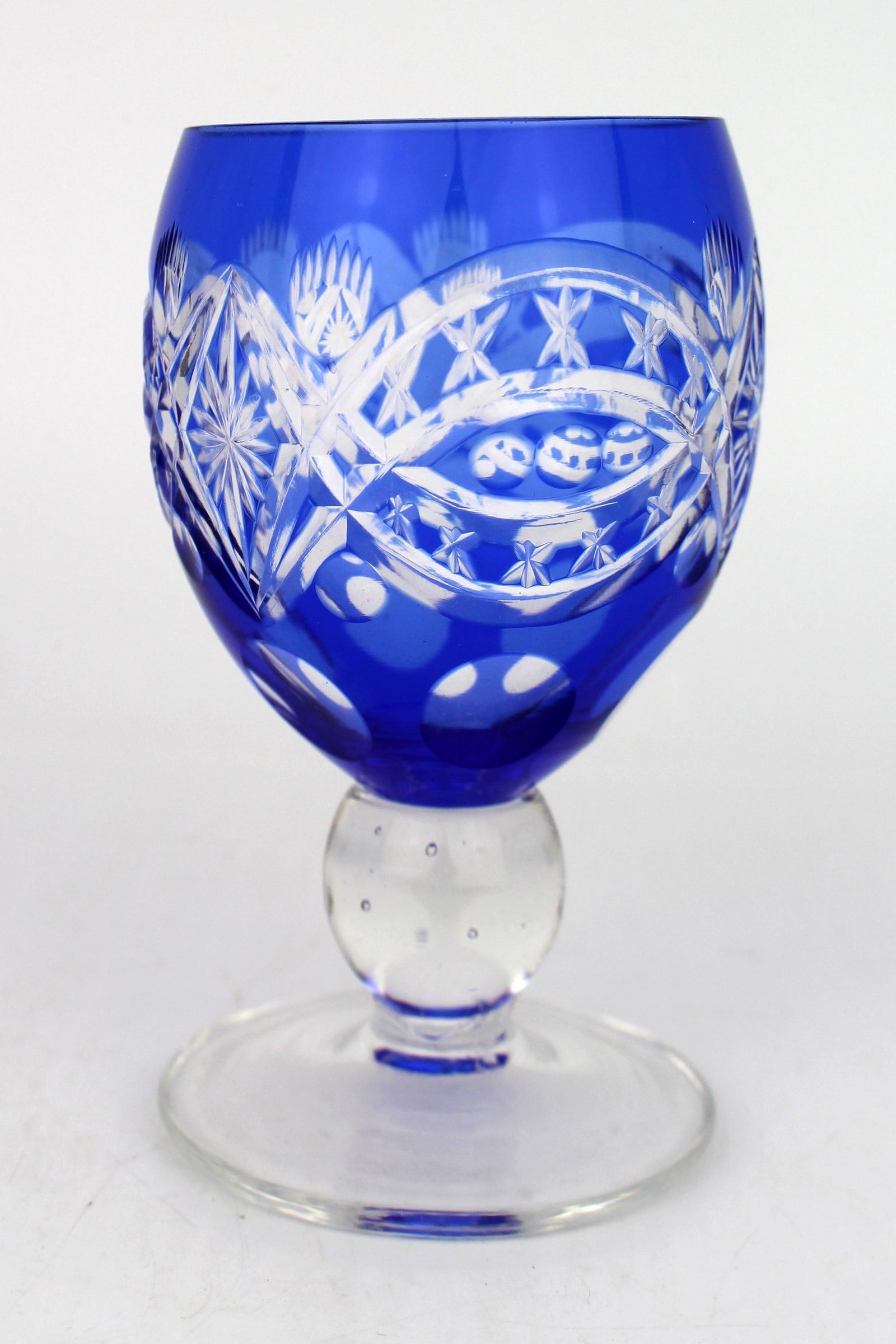 Antique Bohemian Cobalt Blue Overlay Cut Crystal Suite, 27 Pieces – Circa 1910 - 10