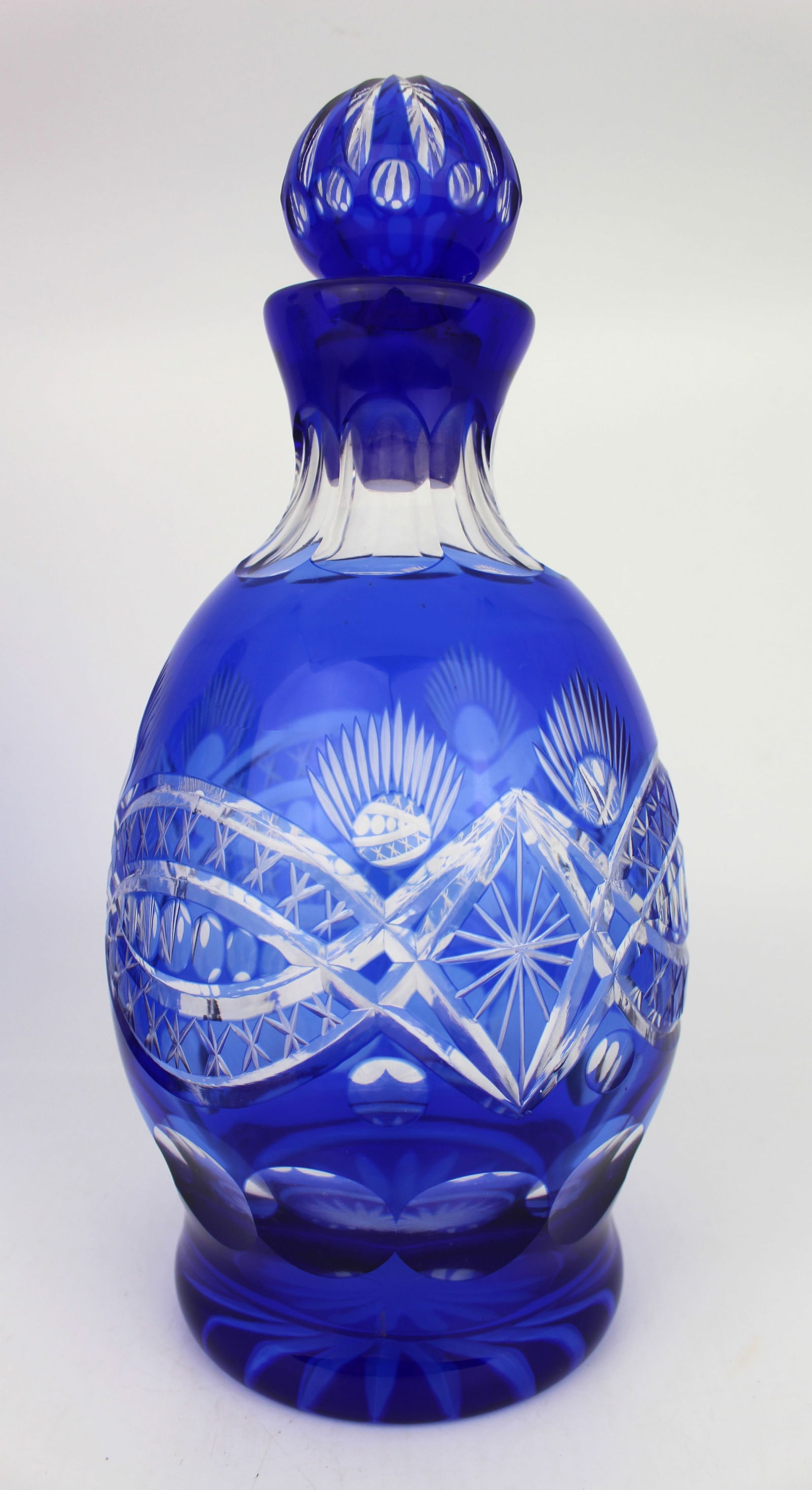 Antique Bohemian Cobalt Blue Overlay Cut Crystal Suite, 27 Pieces – Circa 1910 - 15