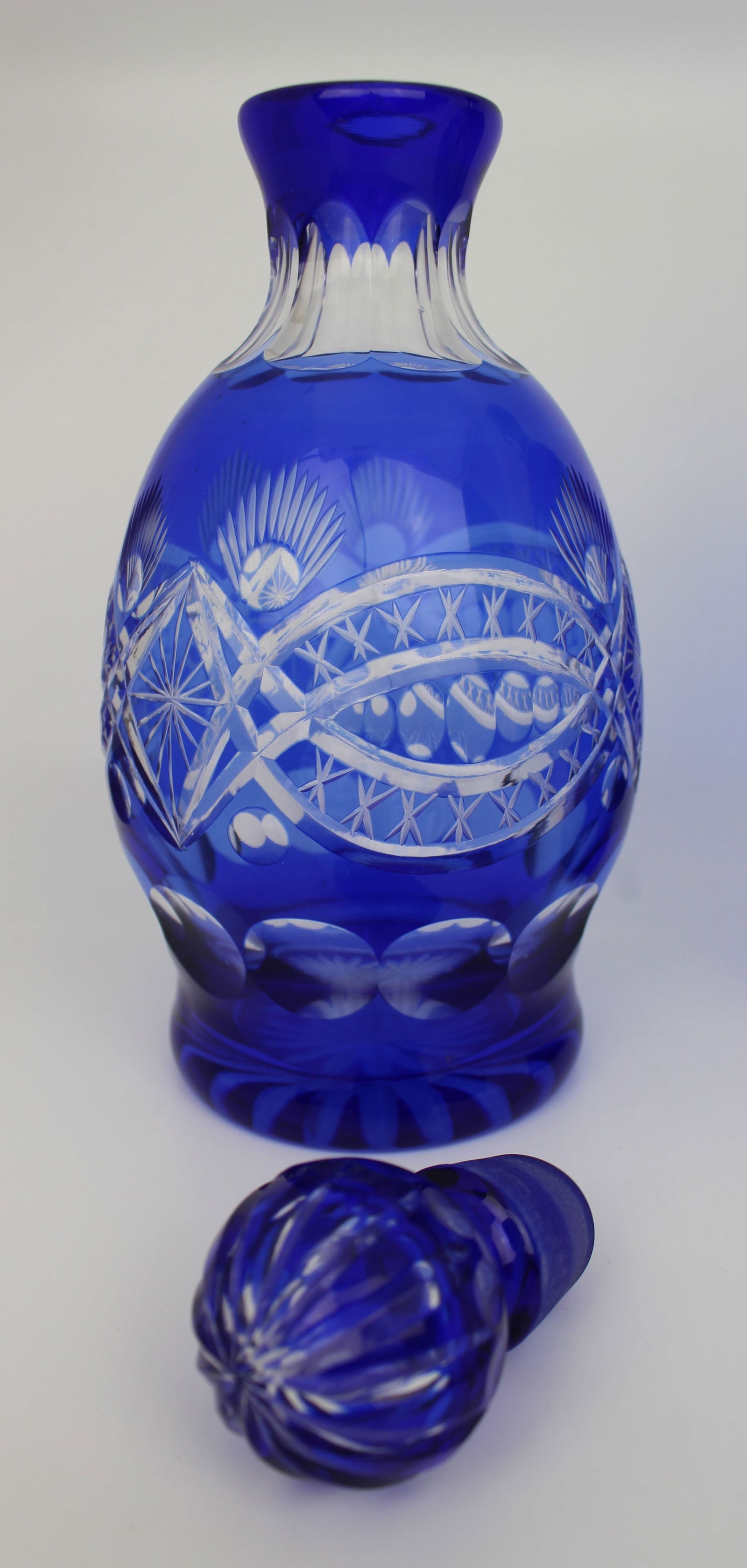 Antique Bohemian Cobalt Blue Overlay Cut Crystal Suite, 27 Pieces – Circa 1910 - 16