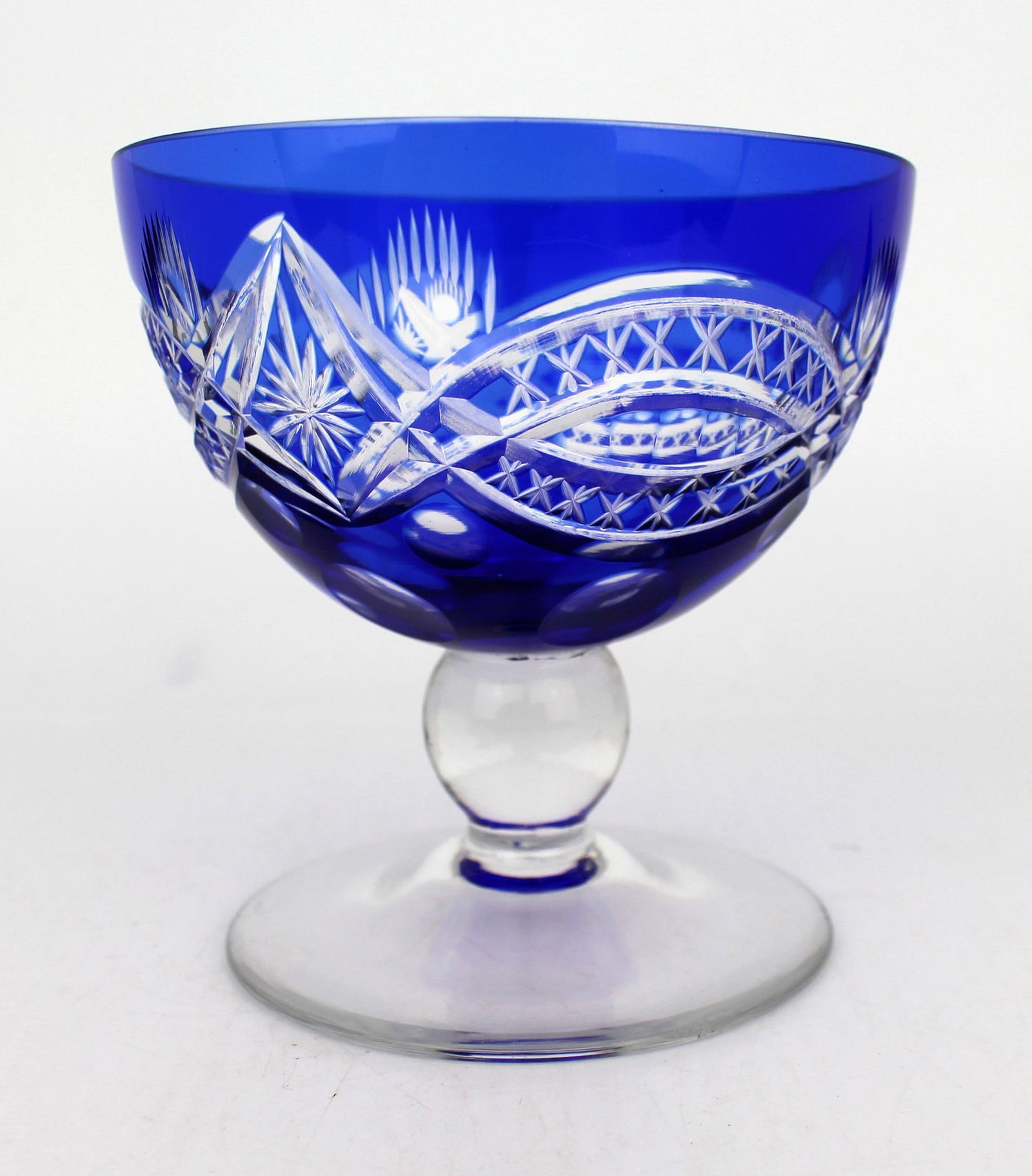 Antique Bohemian Cobalt Blue Overlay Cut Crystal Suite, 27 Pieces – Circa 1910 - 8