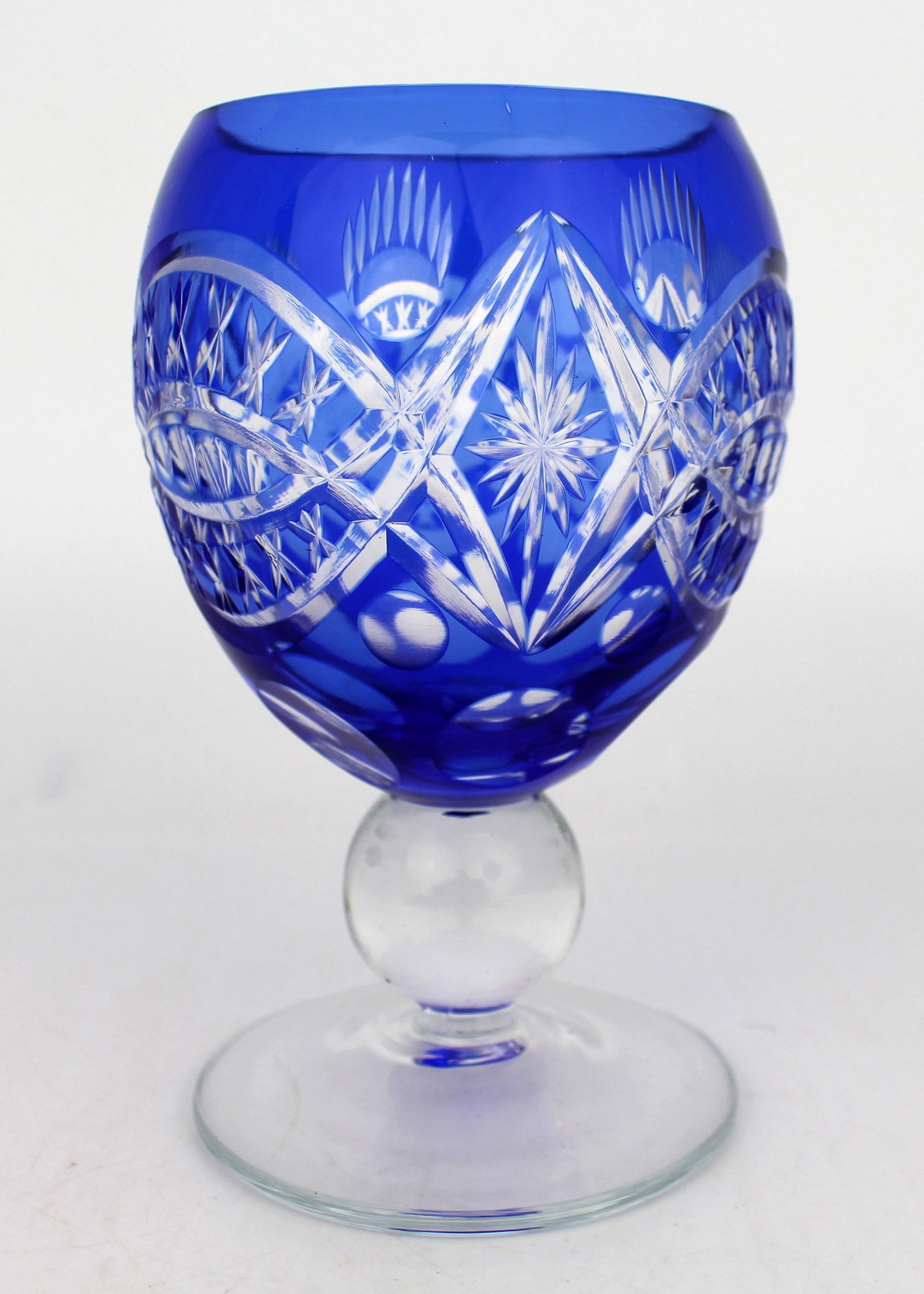 Antique Bohemian Cobalt Blue Overlay Cut Crystal Suite, 27 Pieces – Circa 1910 - 9