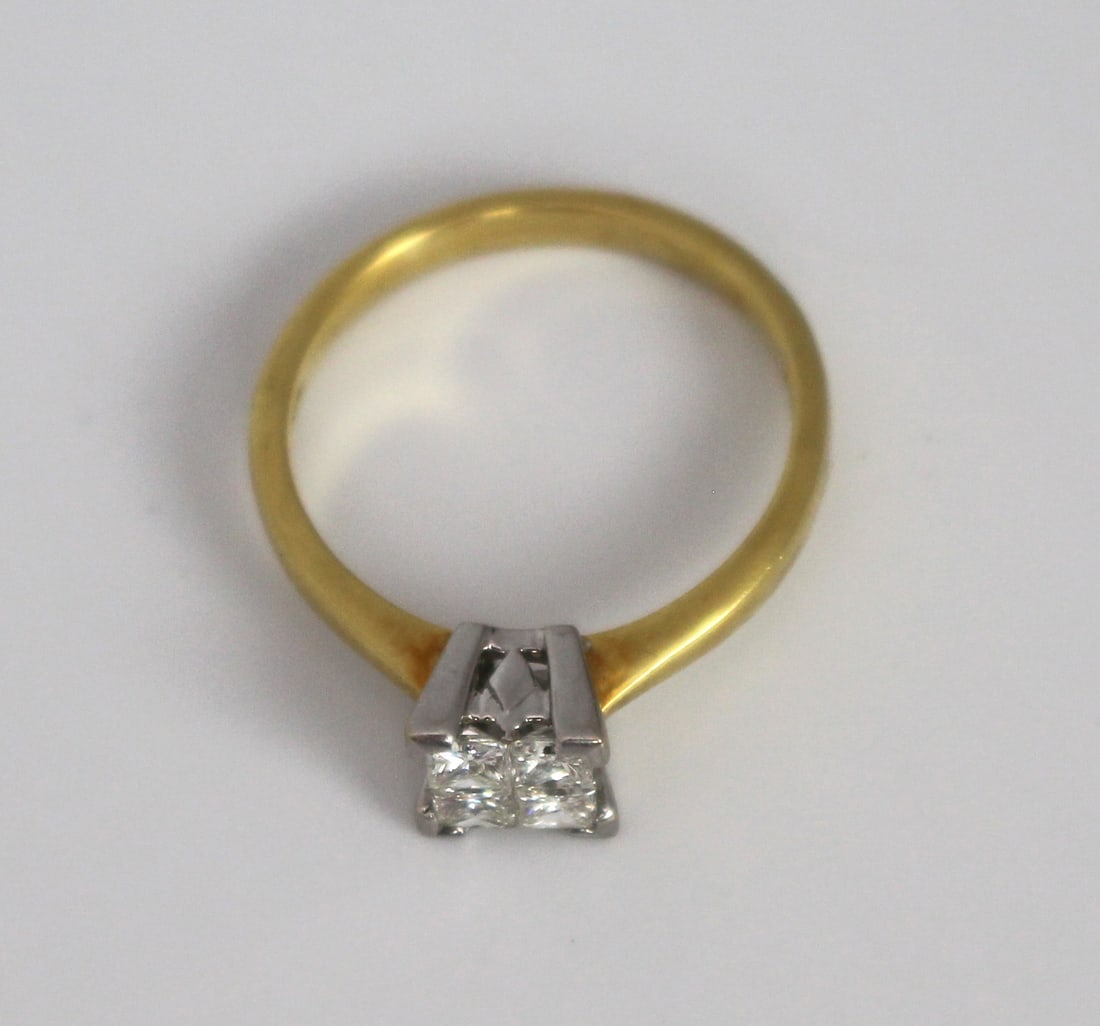 Vintage 0.50 Carat Diamond Cluster Ring 18ct Gold - 2