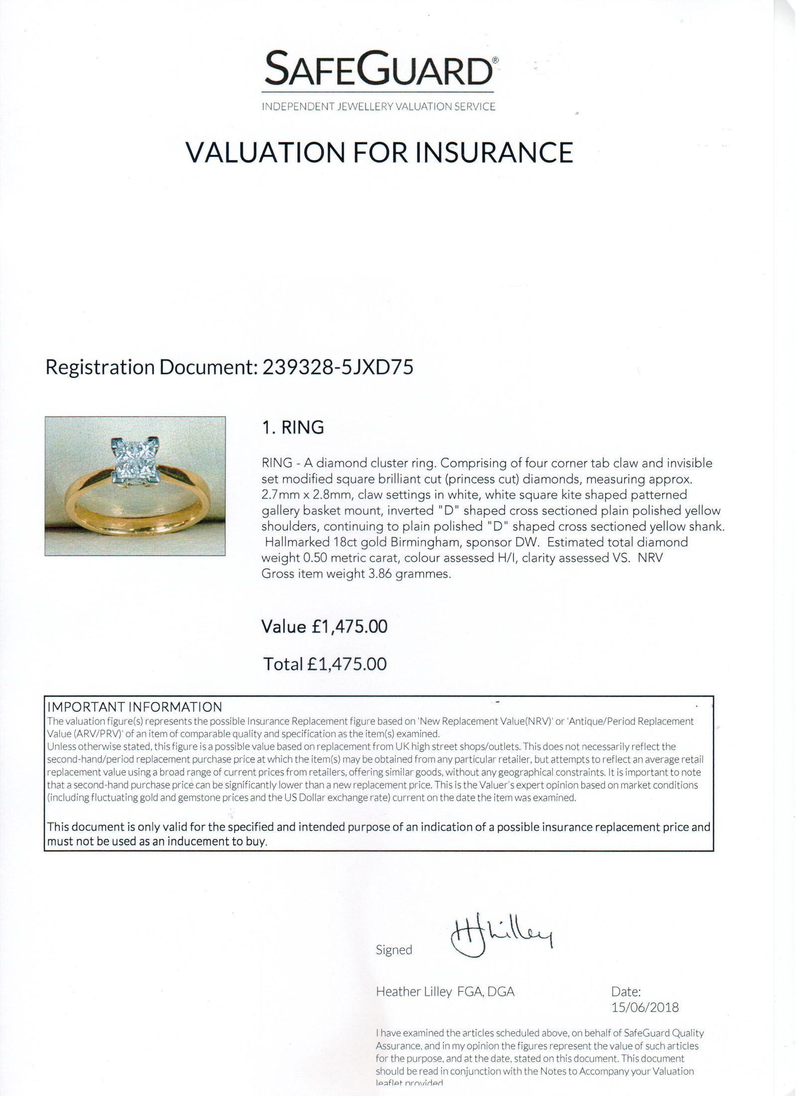 Vintage 0.50 Carat Diamond Cluster Ring 18ct Gold - 5