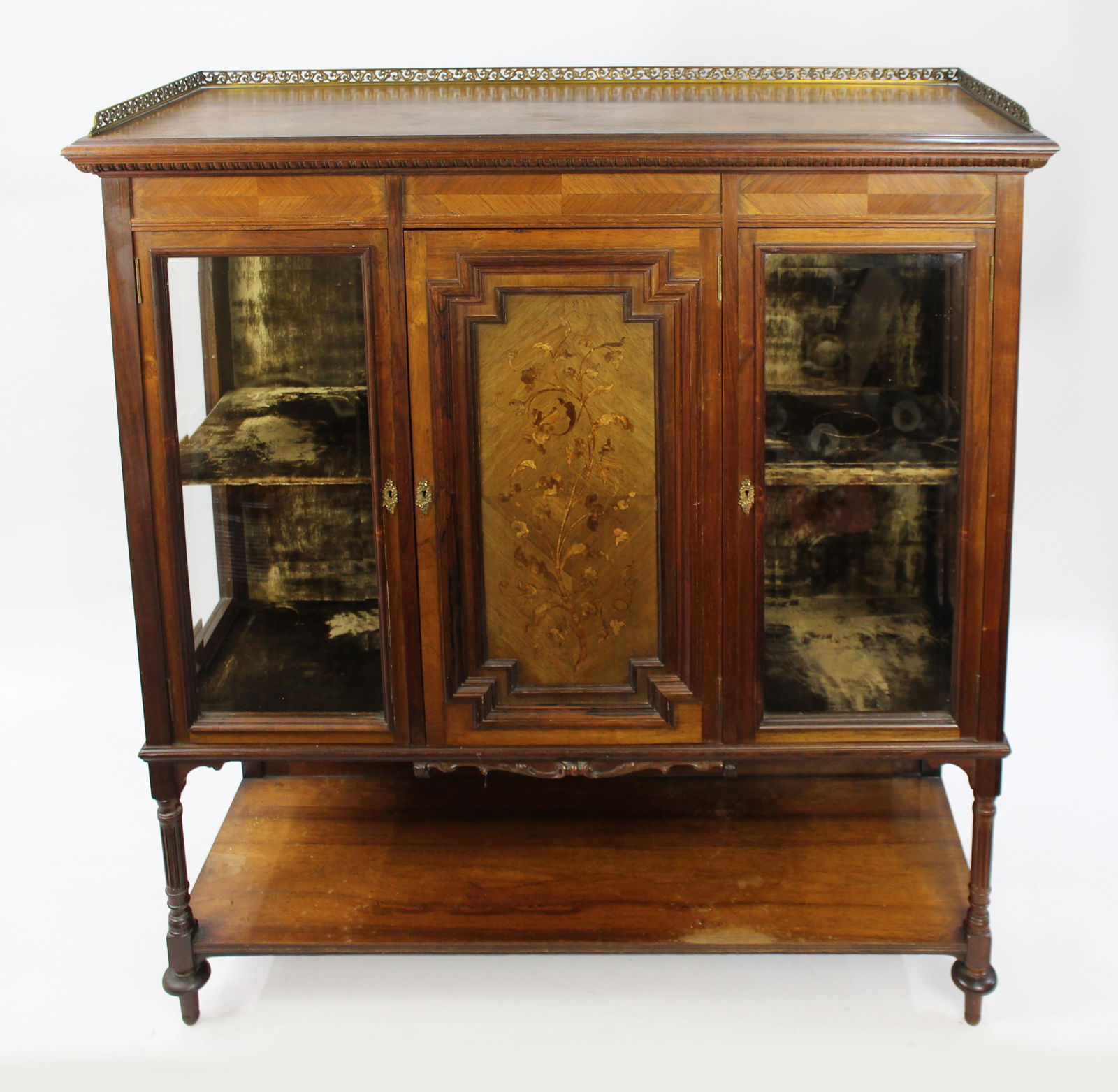 Late Victorian Inlaid Rosewood Display Cabinet (1 of 7)