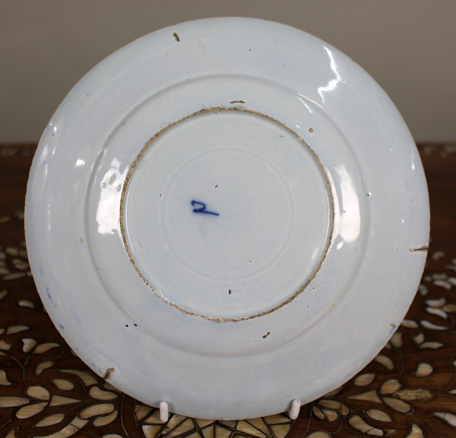 18th Century Delft Blue and White Floral Plate, c.1770 - 4