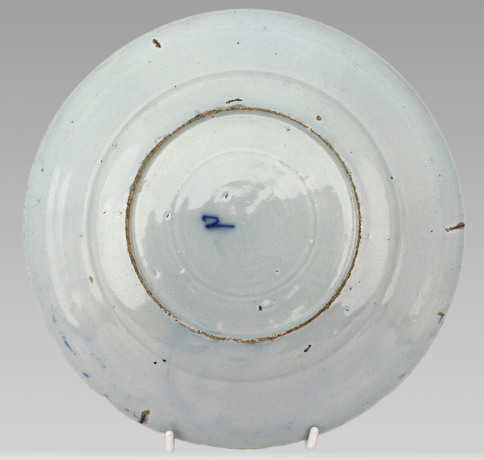 18th Century Delft Blue and White Floral Plate, c.1770 - 9