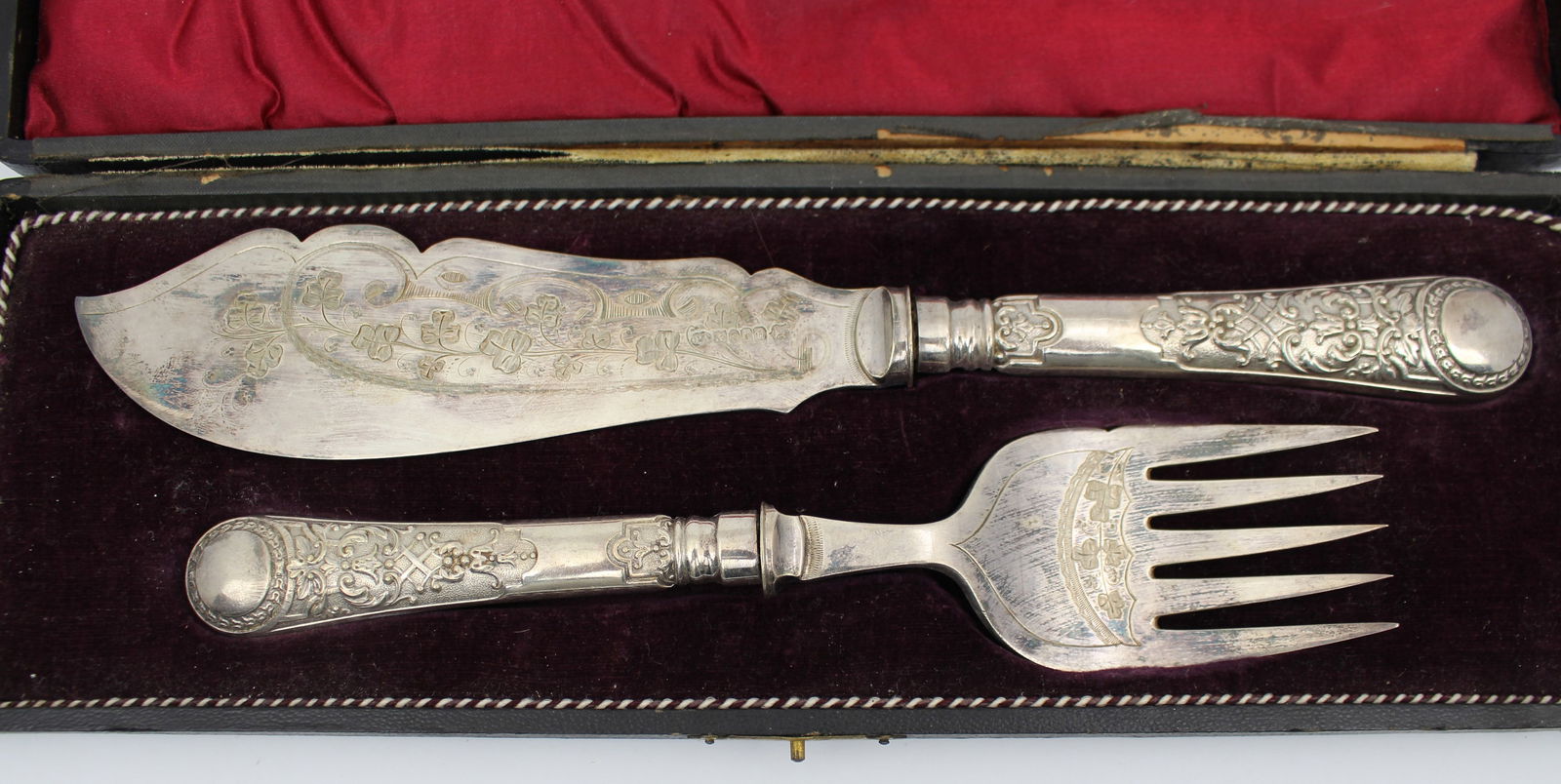 Victorian Silver-Plated Fish Knife & Fork Set c.1880 - 2