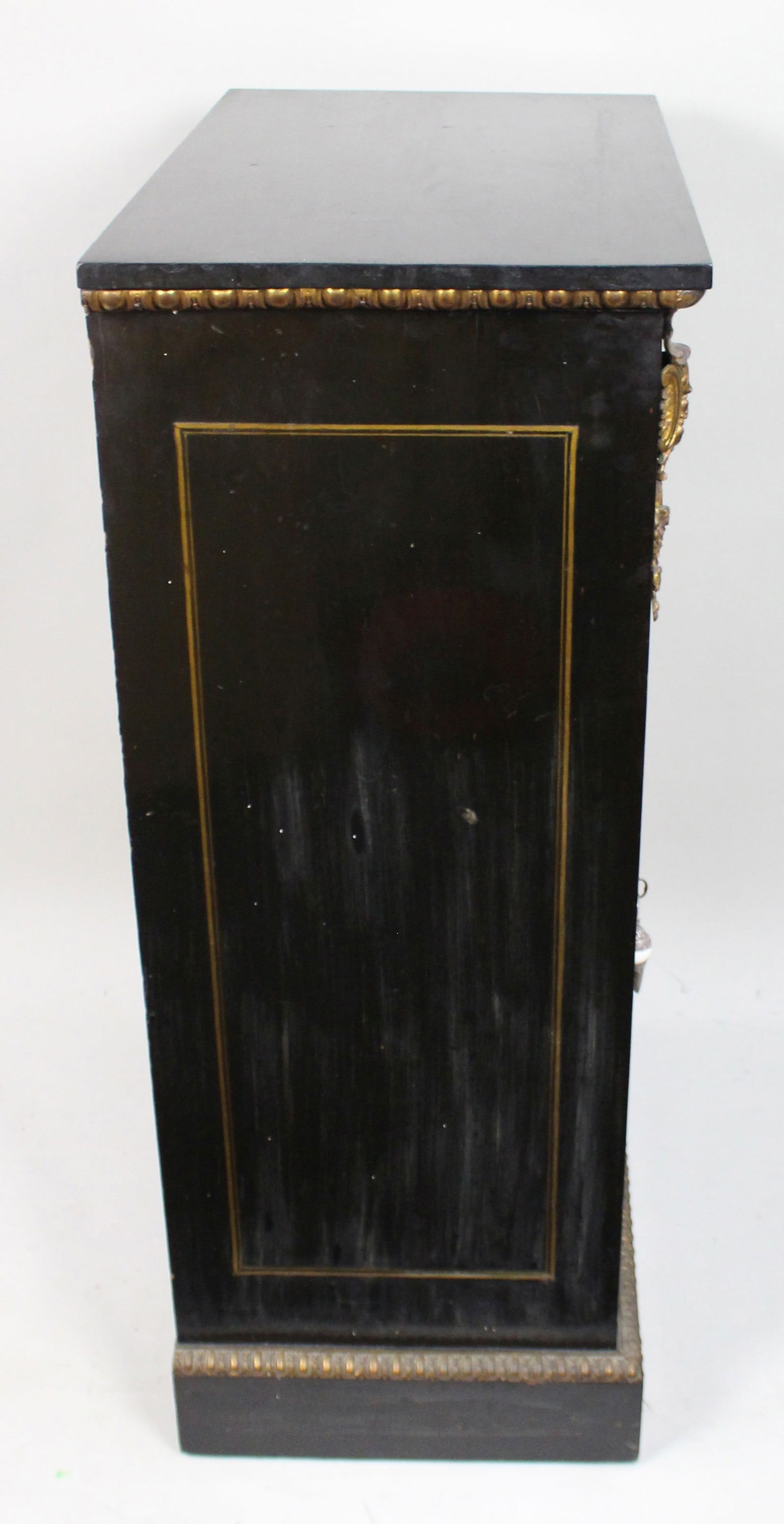 Antique French Napoleon III Ebonised Pier Cabinet with Electrotype Panel - 12