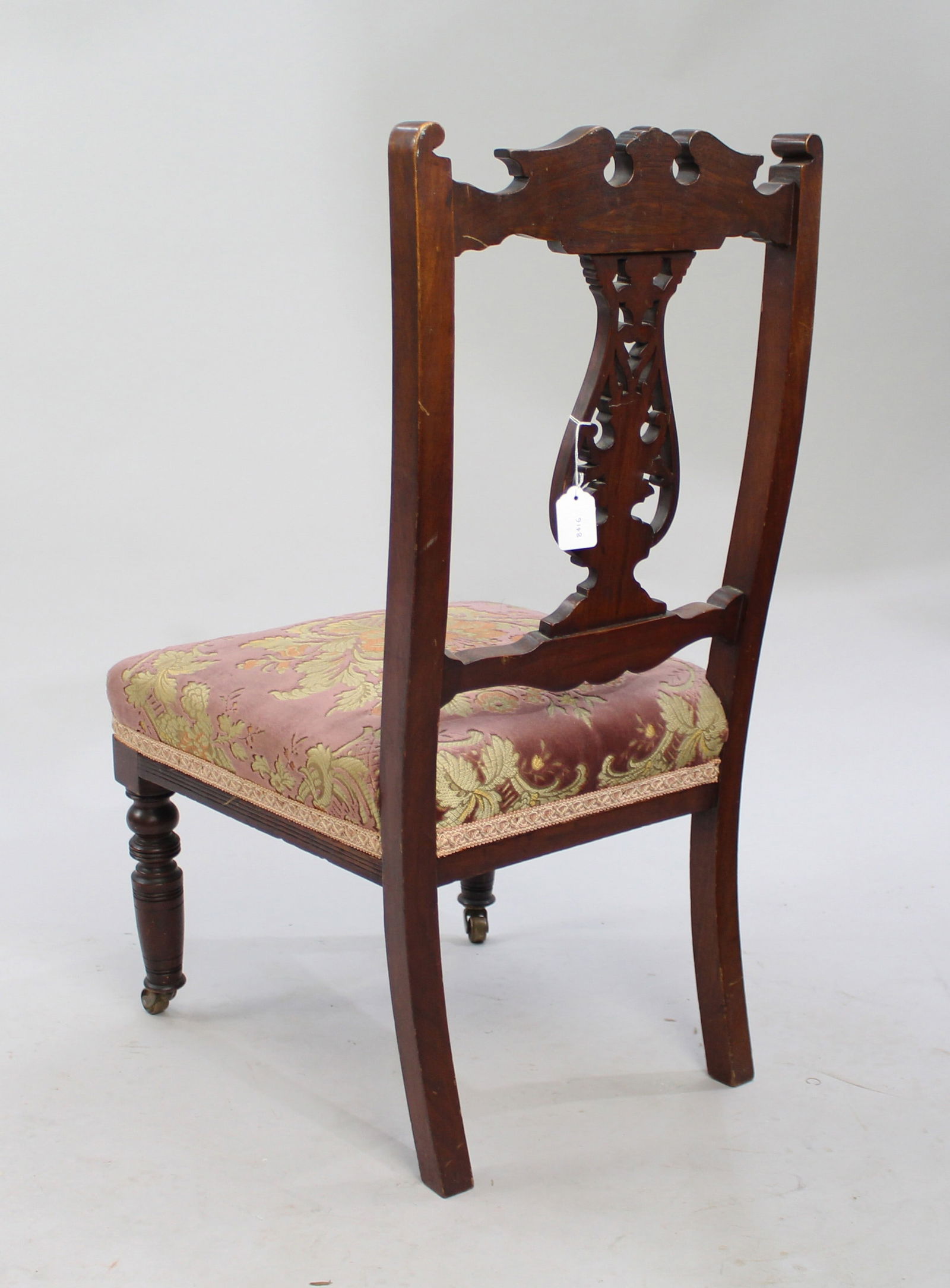 Edwardian Mahogany Nursing Chair with Upholstered Seat - 3