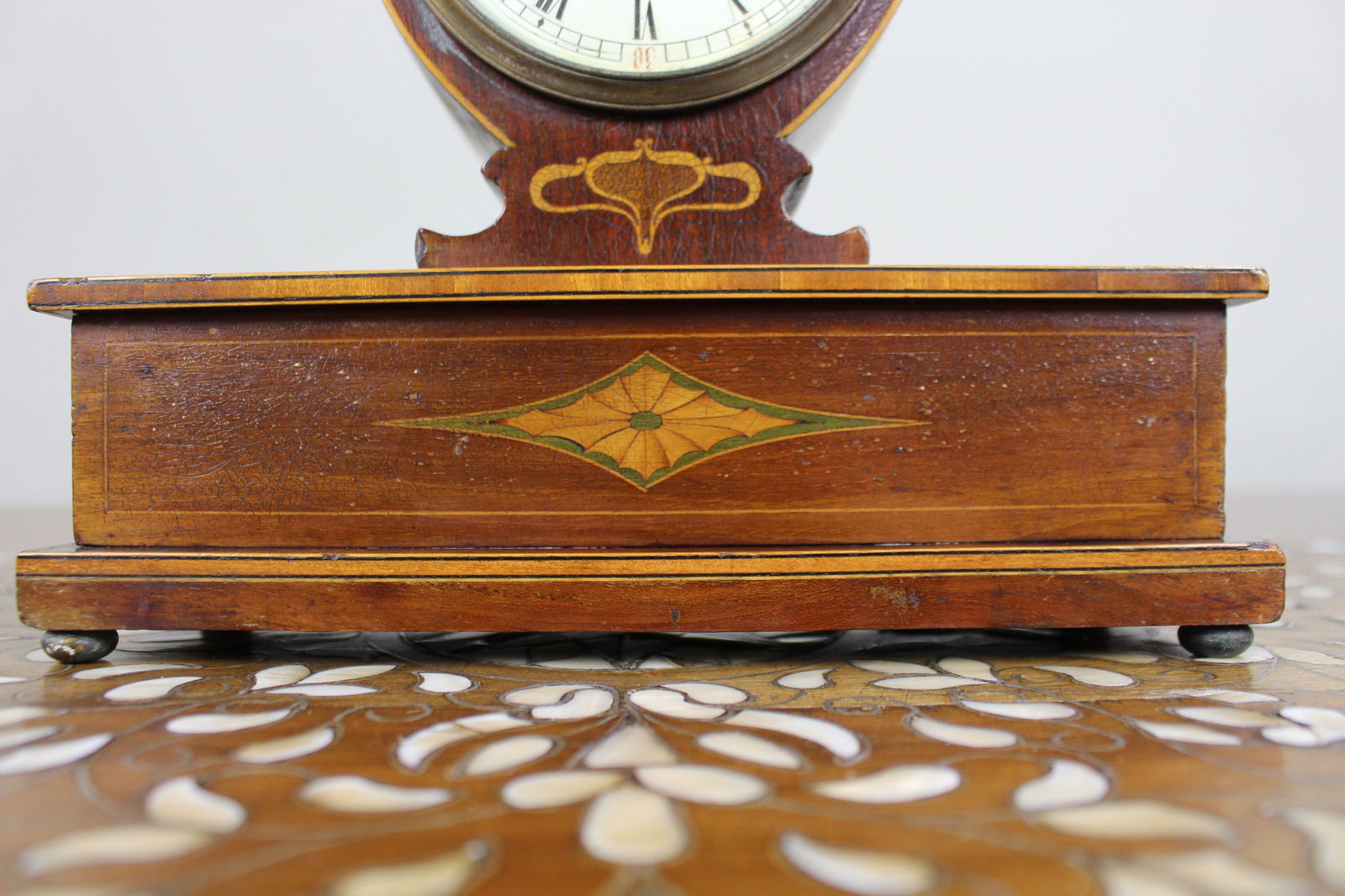 Elegant Inlaid Mahogany Mantel Clock by Wray, Son & Perry c.1900 - 3