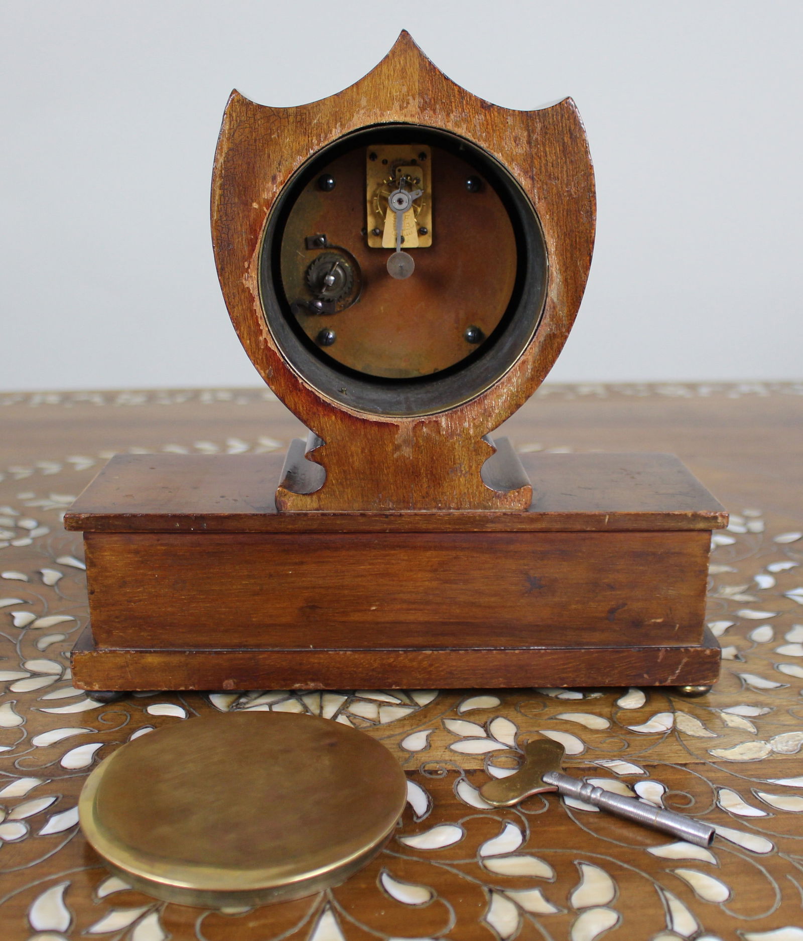 Elegant Inlaid Mahogany Mantel Clock by Wray, Son & Perry c.1900 - 5