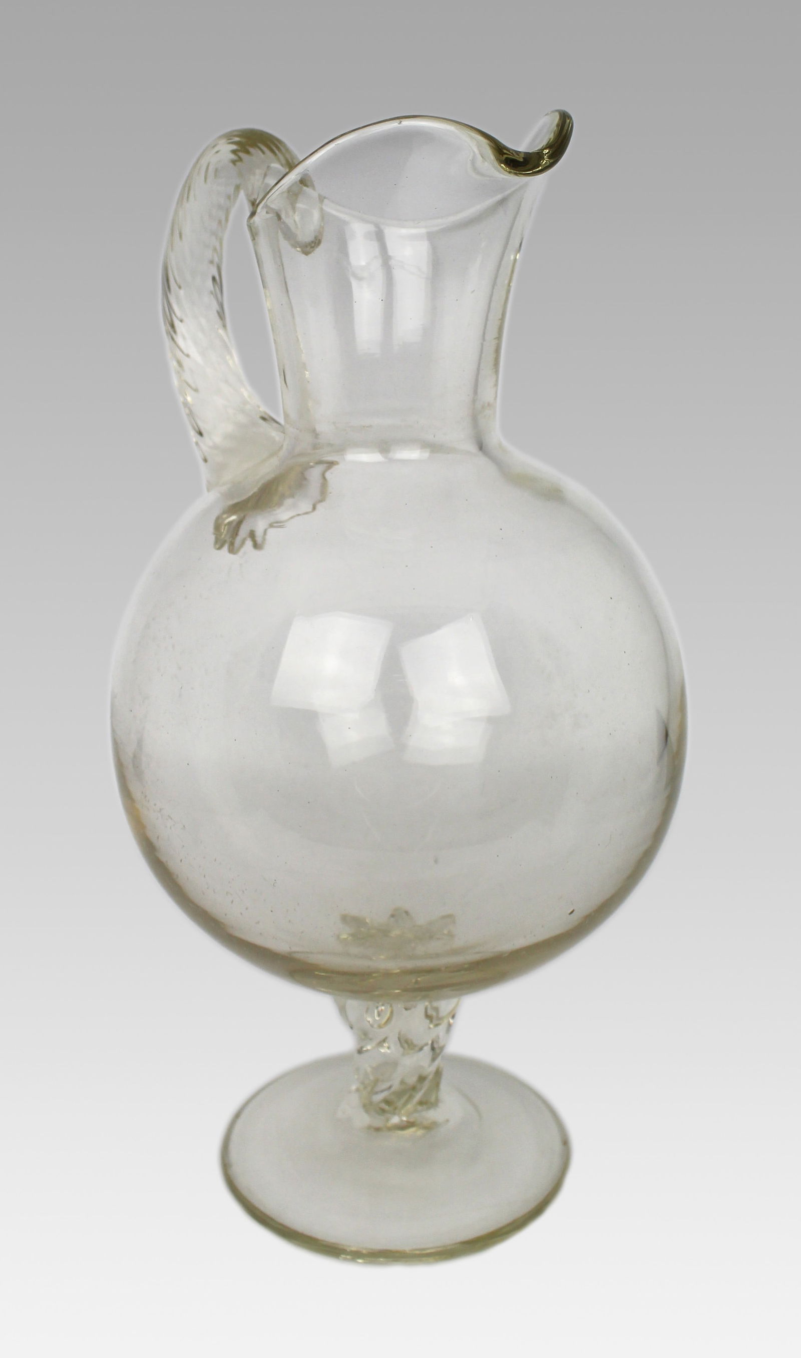 Antique Glass Footed Ewer, Late 19th Century - 2